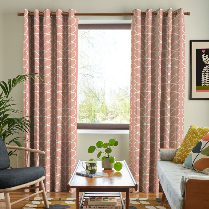 Orla Kiely Jumbo Linear Stem Bubblegum Curtains