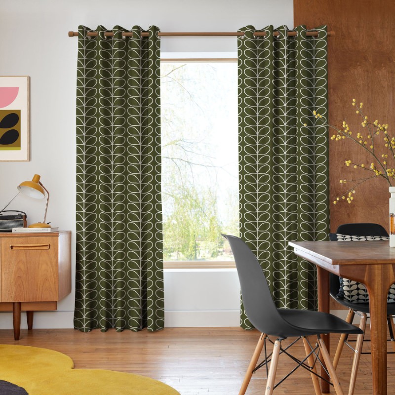 Orla Kiely Jumbo Linear Stem Kelp Curtains