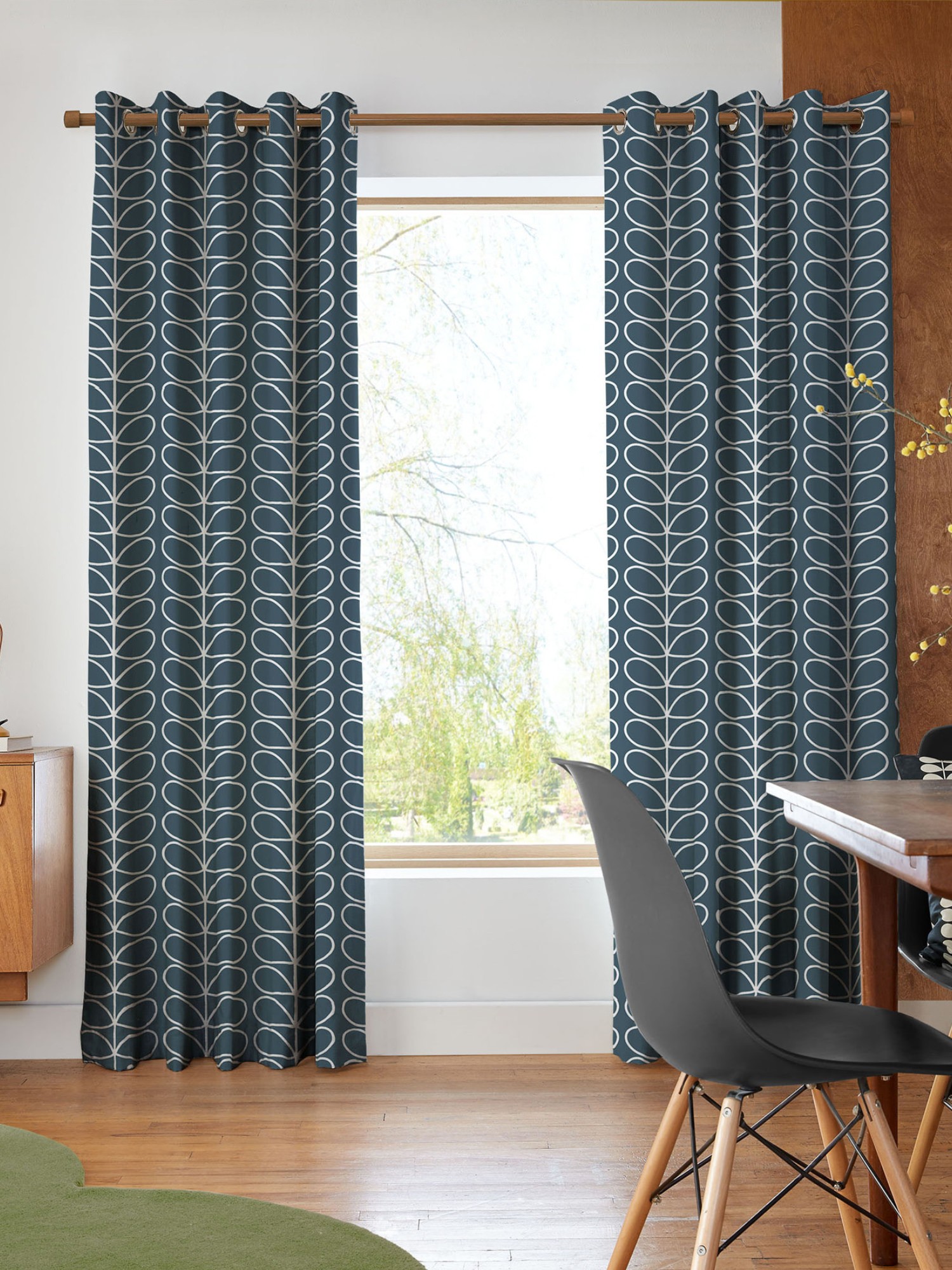 orla kiely jumbo linear stem marine curtains