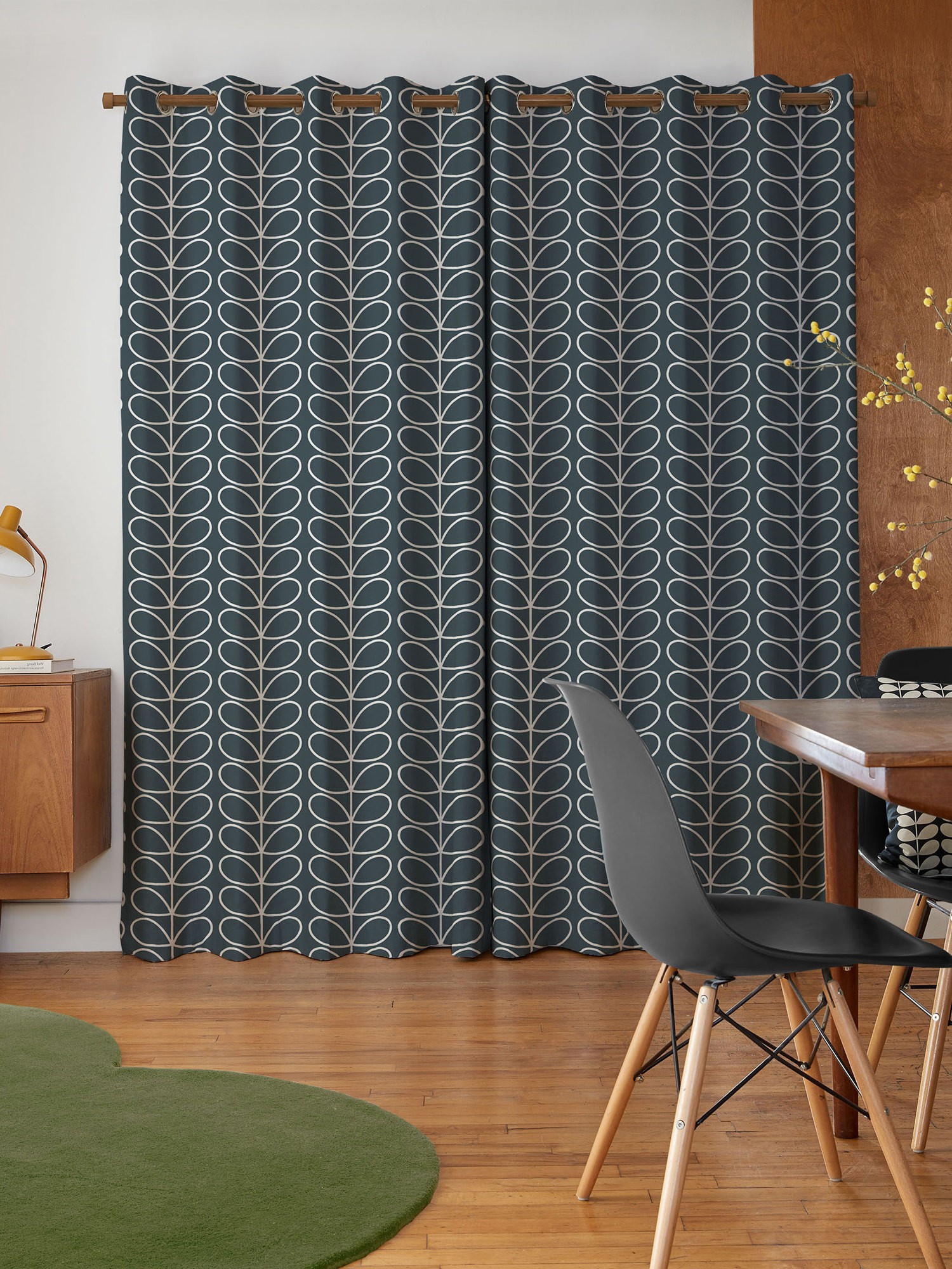 orla kiely jumbo linear stem marine curtains