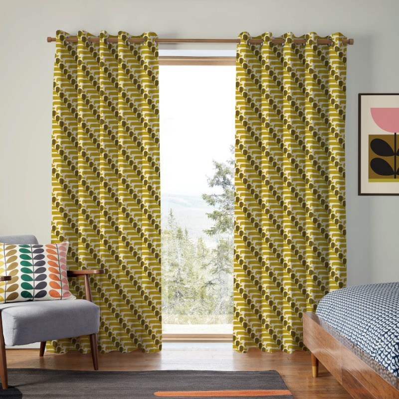 Orla Kiely Dog Show Yellow Curtains