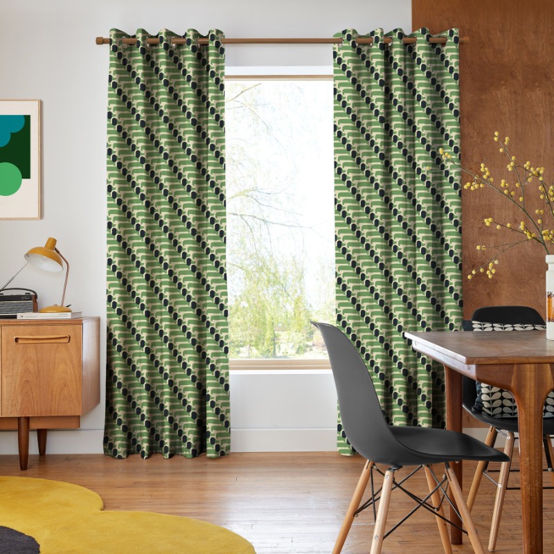 Orla Kiely Dog Show Green Curtains