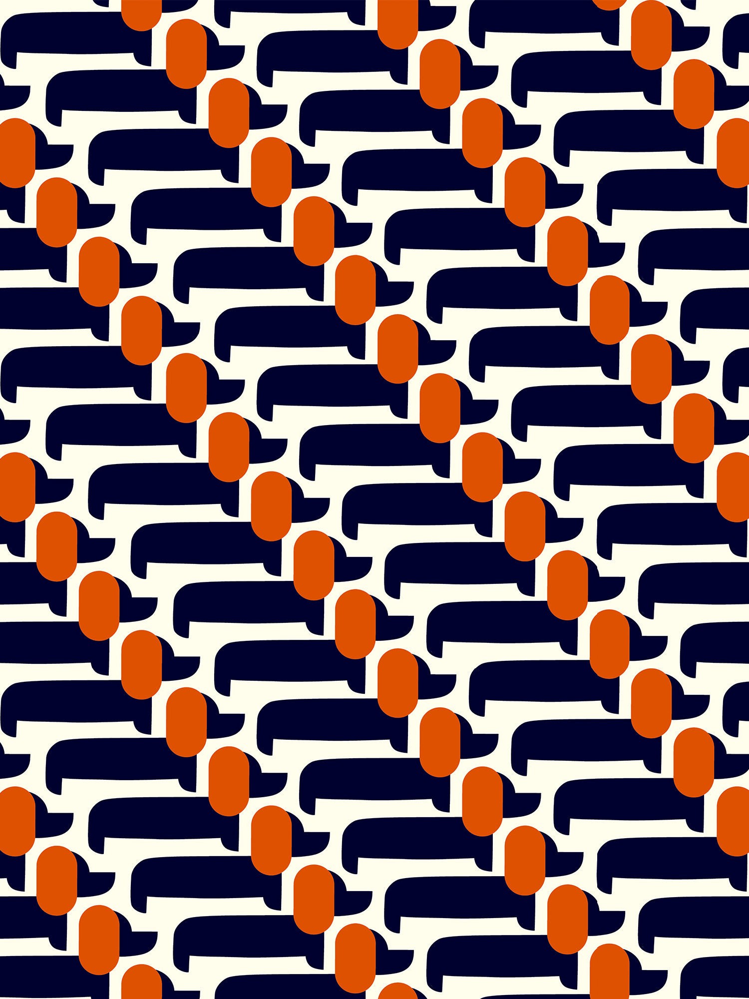 orla kiely dog show whale curtains