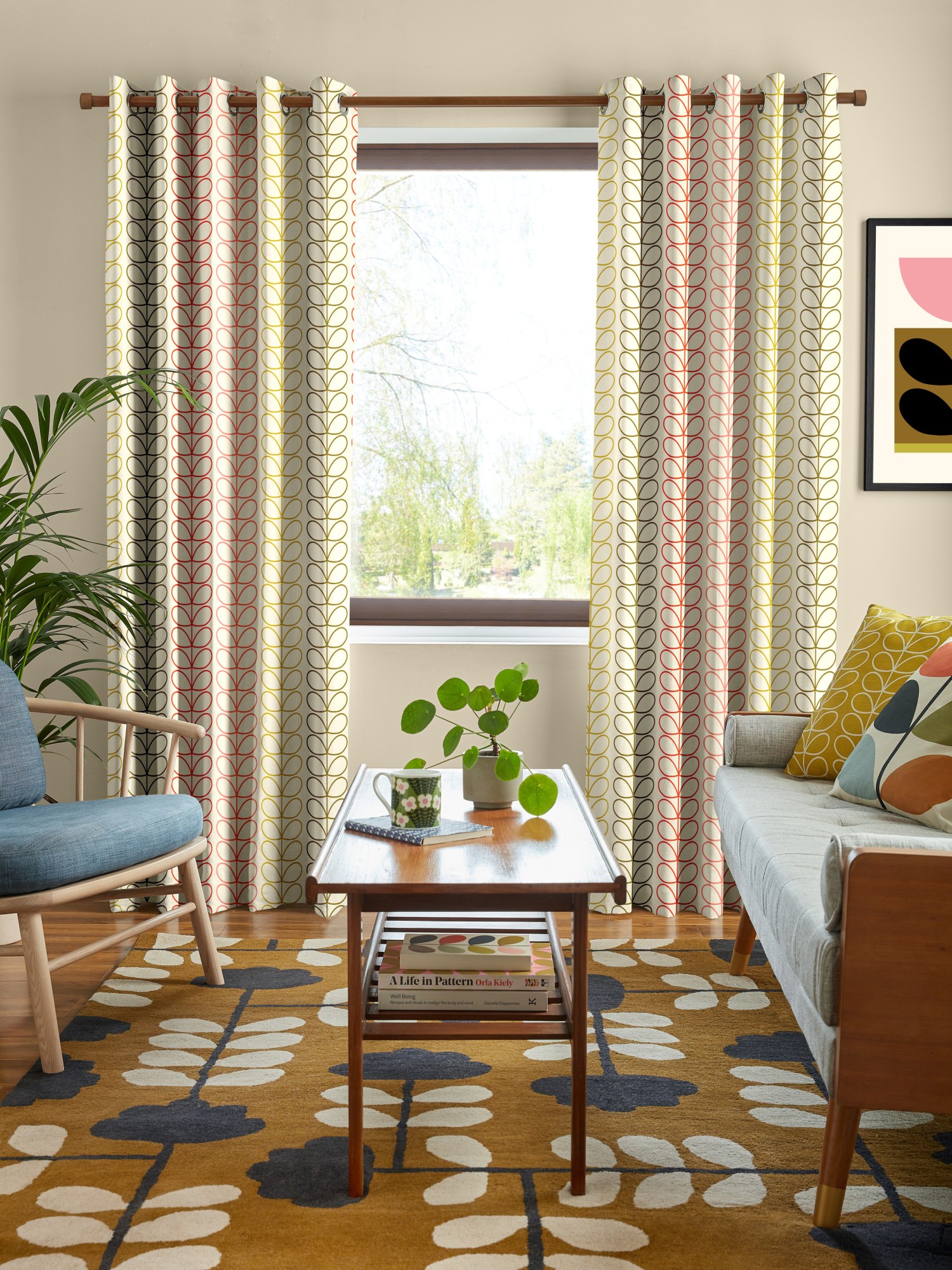 orla kiely linear stem multi curtains