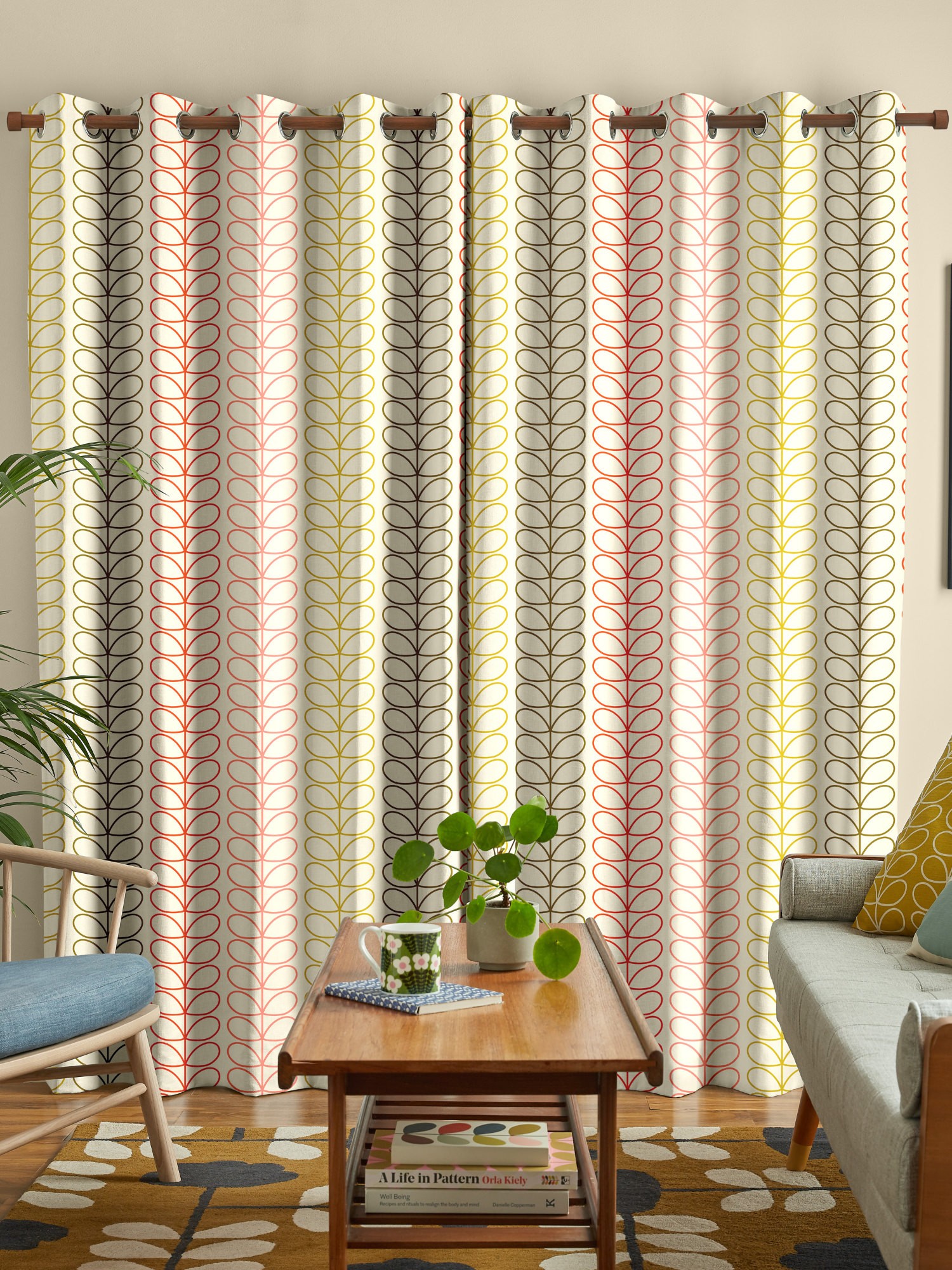 orla kiely linear stem multi curtains