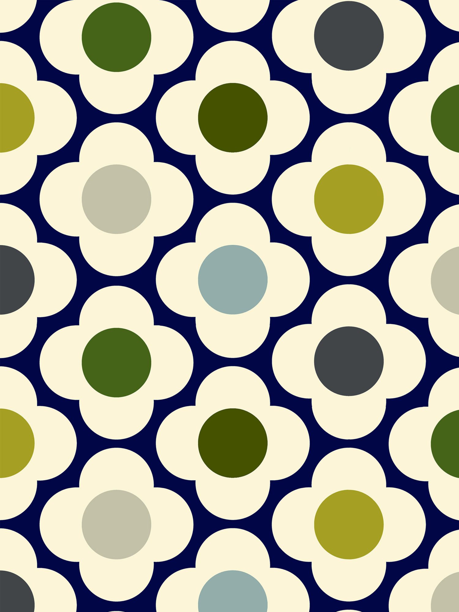 orla kiely spot flower blue multi curtains