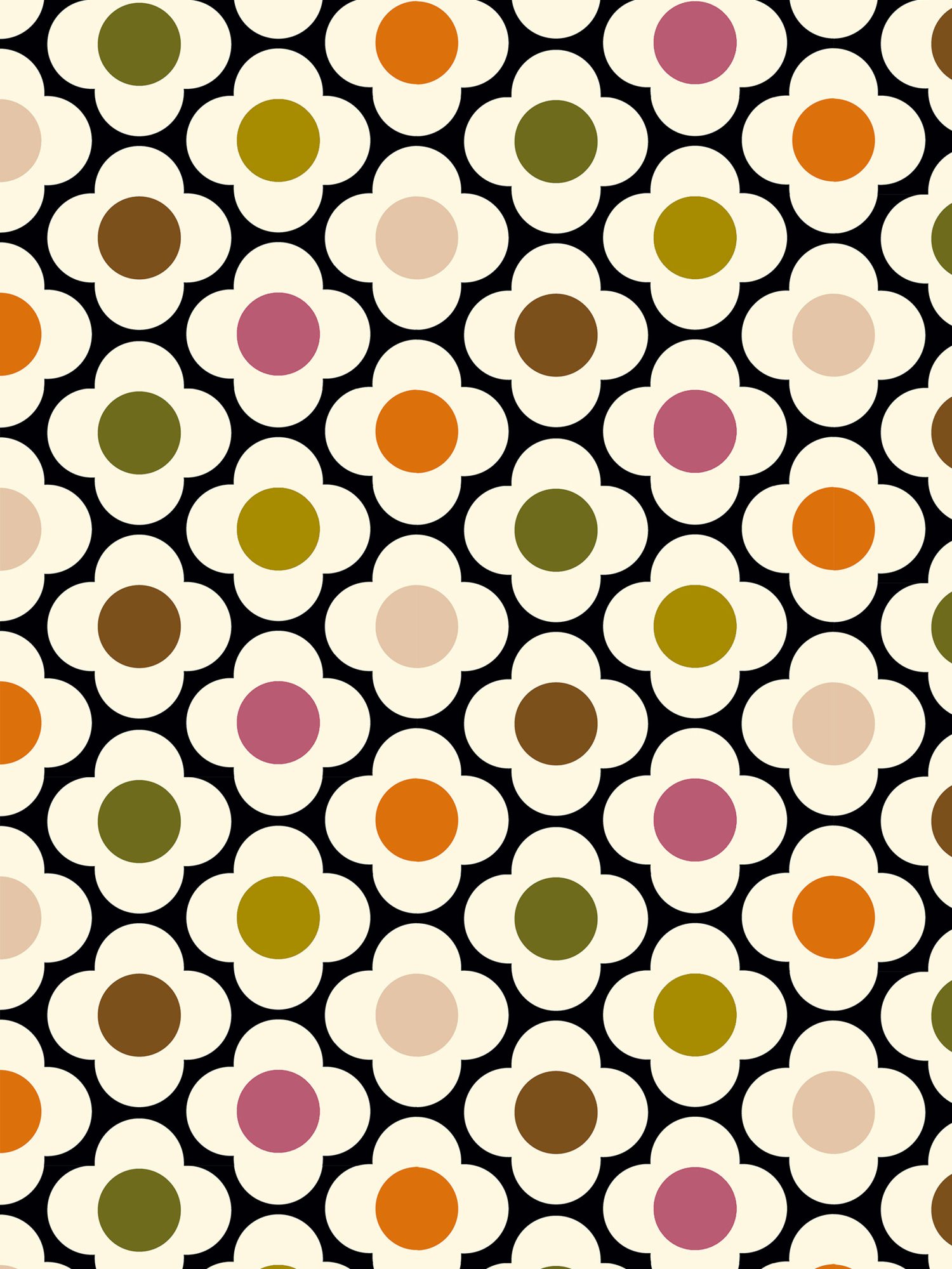orla kiely spot flower ditsy red multi curtains