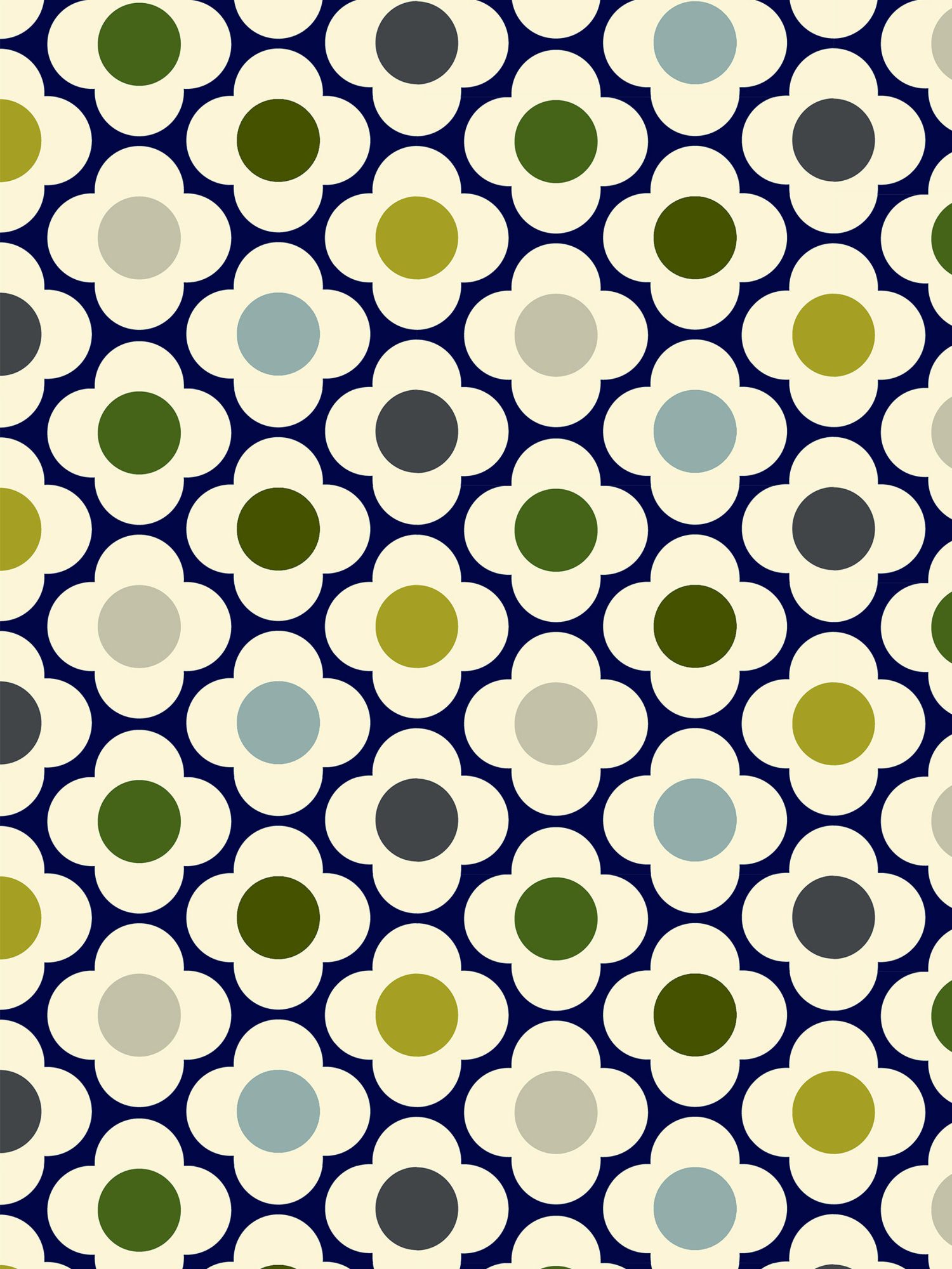 orla kiely spot flower ditsy blue multi curtains