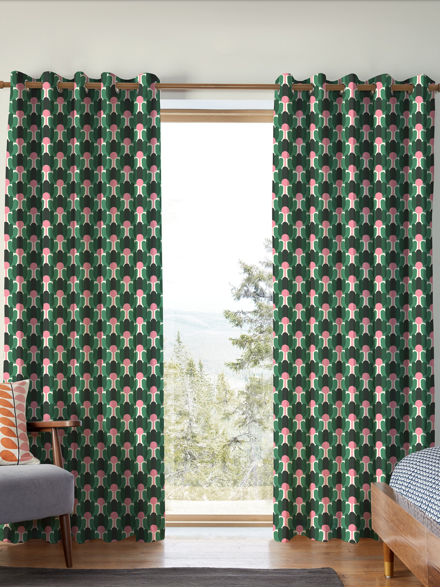 orla kiely florida jade curtains