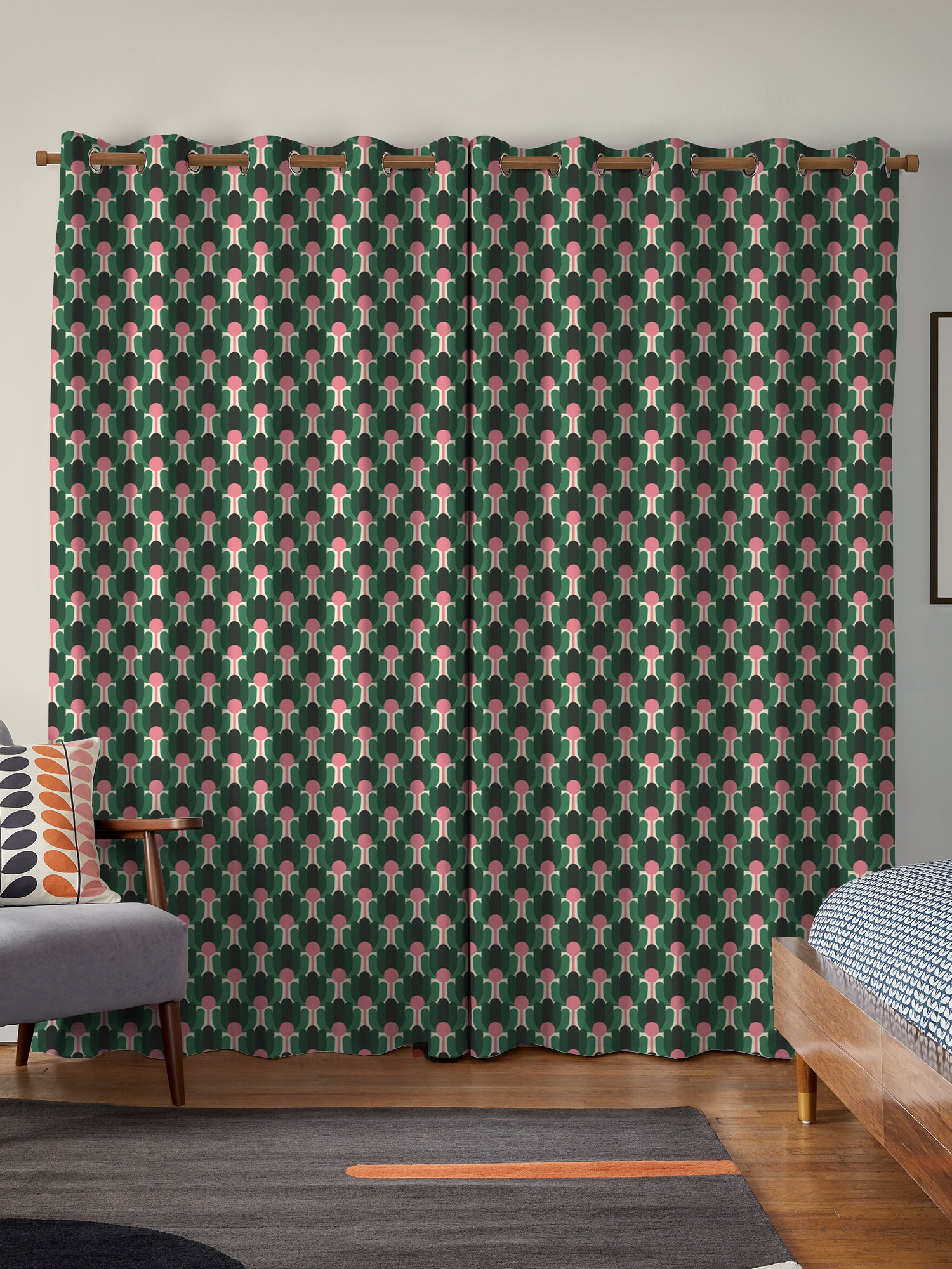 orla kiely florida jade curtains
