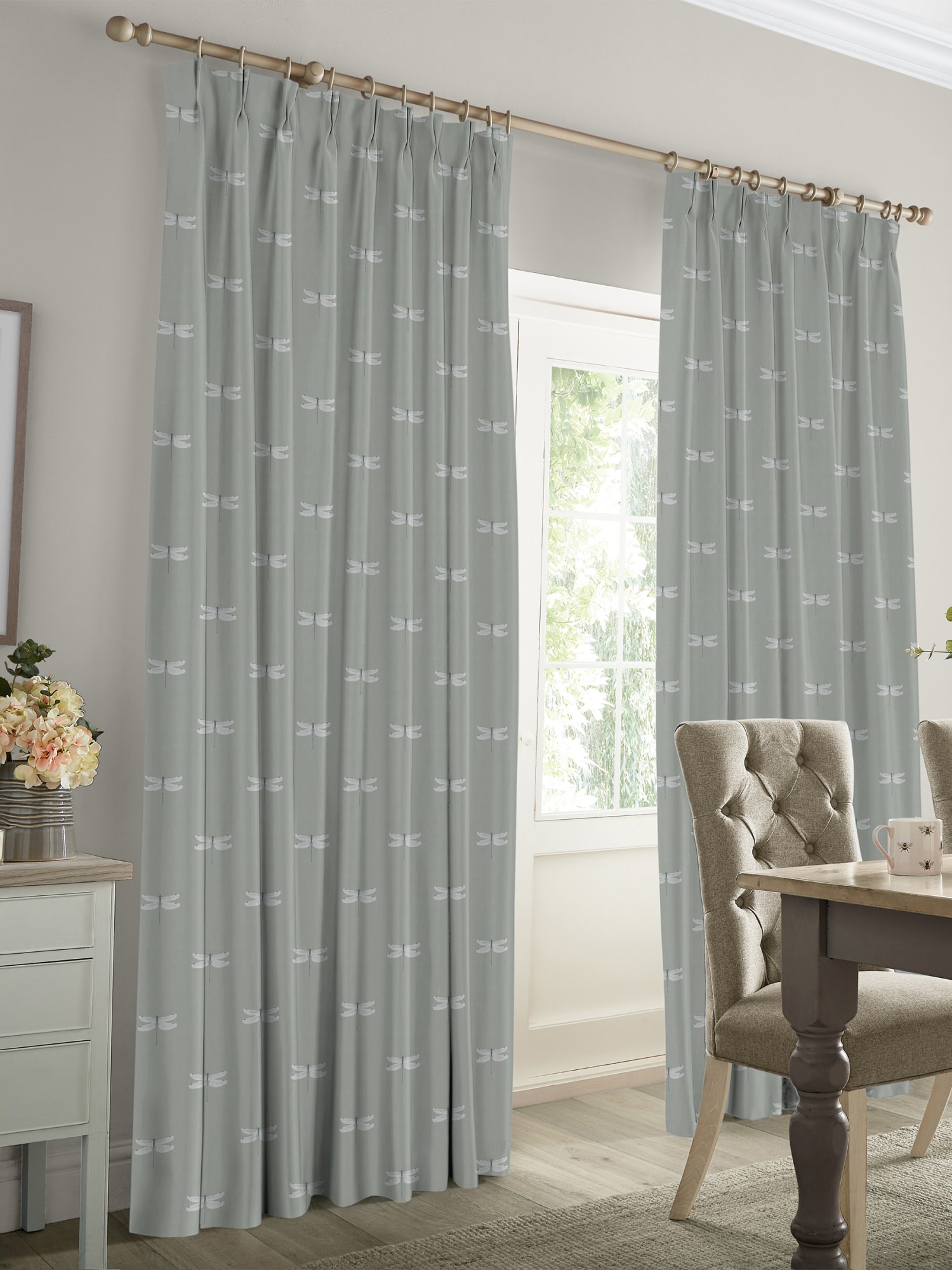 sophie allport dragonfly grey blue curtains