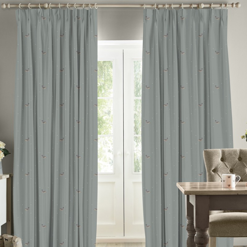 Sophie Allport Hare Teal Blue Curtains