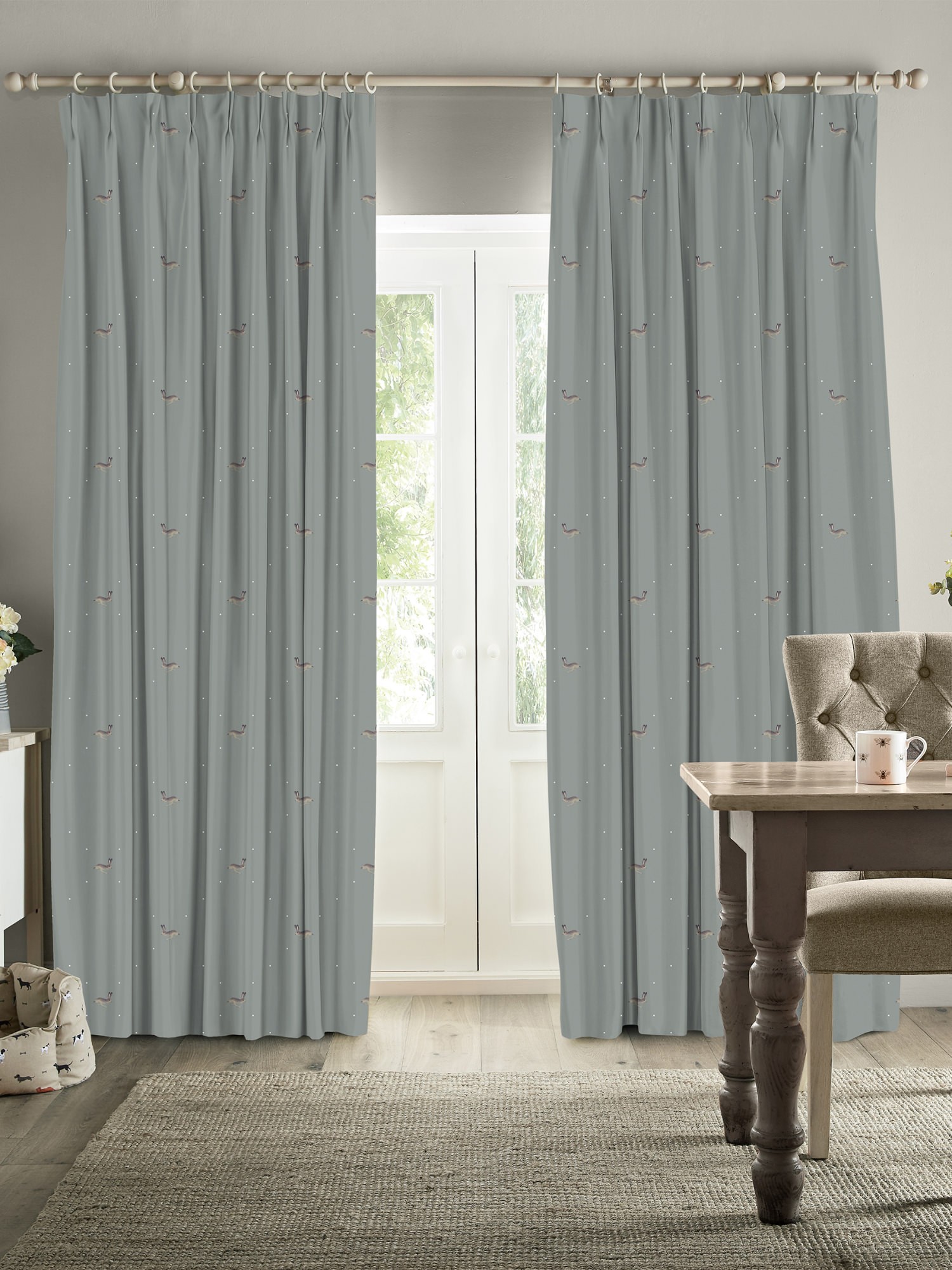 sophie allport hare teal blue curtains