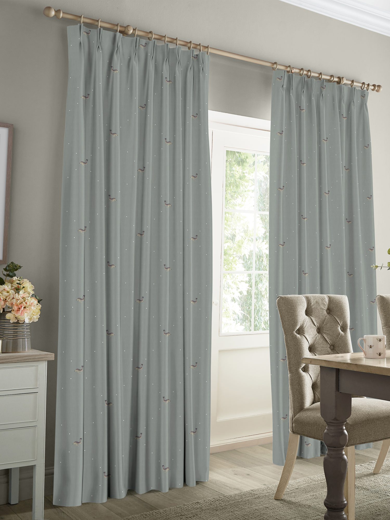 sophie allport hare teal blue curtains