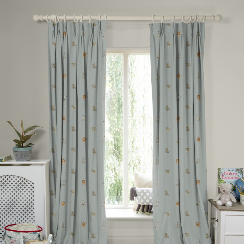 Sophie Allport Bears Sage Green Curtains