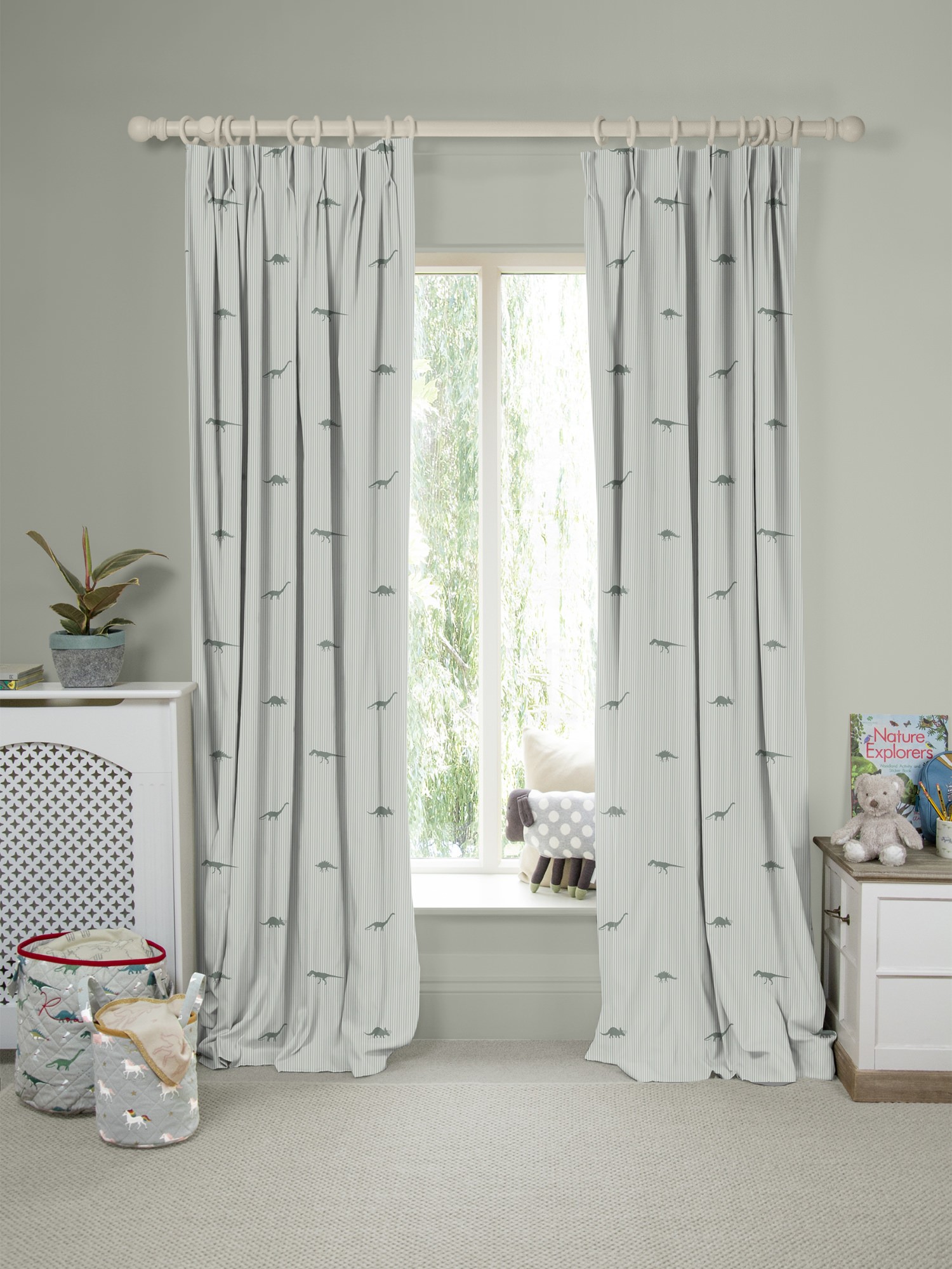 sophie allport dinosaur sage curtains