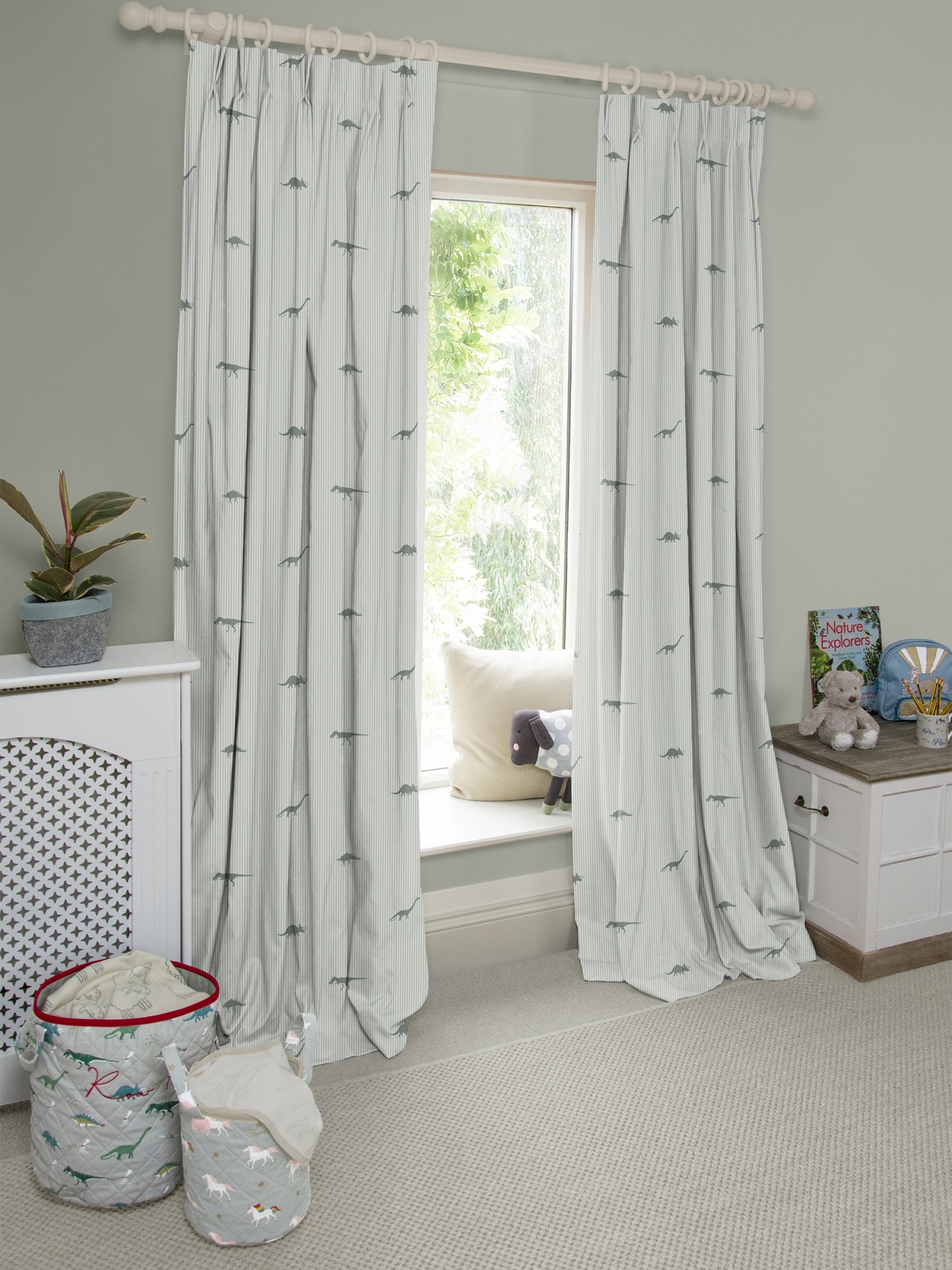 sophie allport dinosaur sage curtains