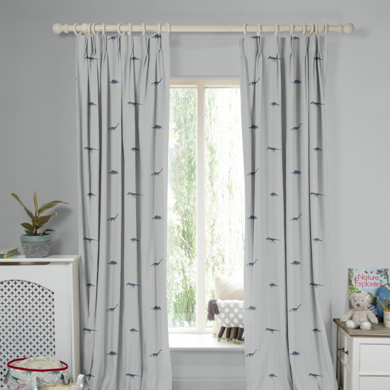 Sophie Allport Dinosaur Navy Curtains