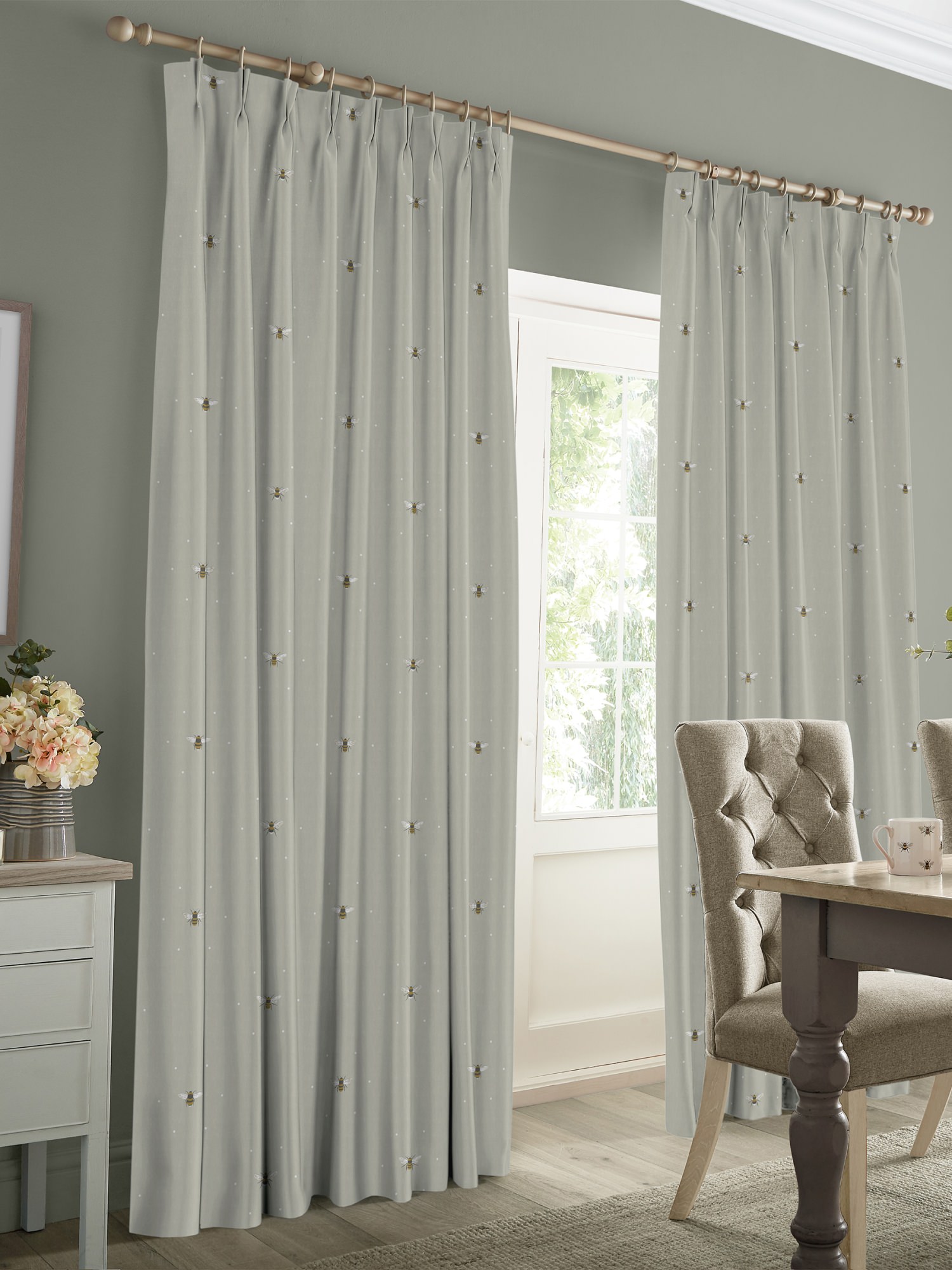 sophie allport bee soft linen curtains