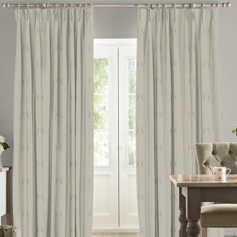Sophie Allport Boxing Hares Natural Curtains