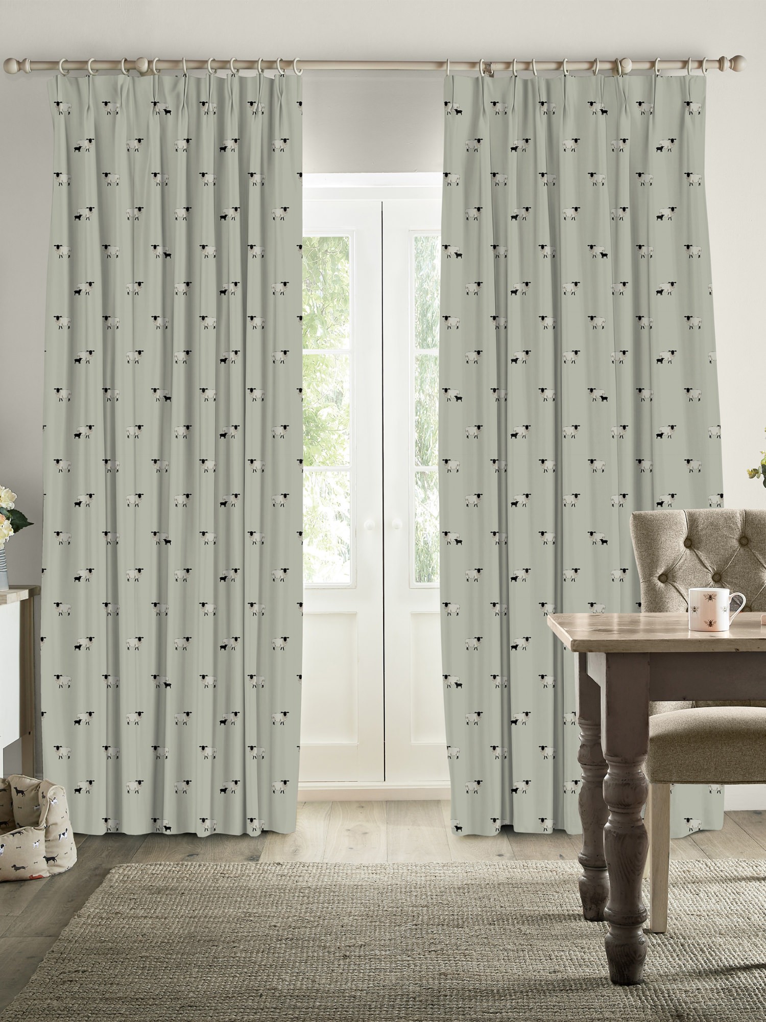 sophie allport sheep sage curtains
