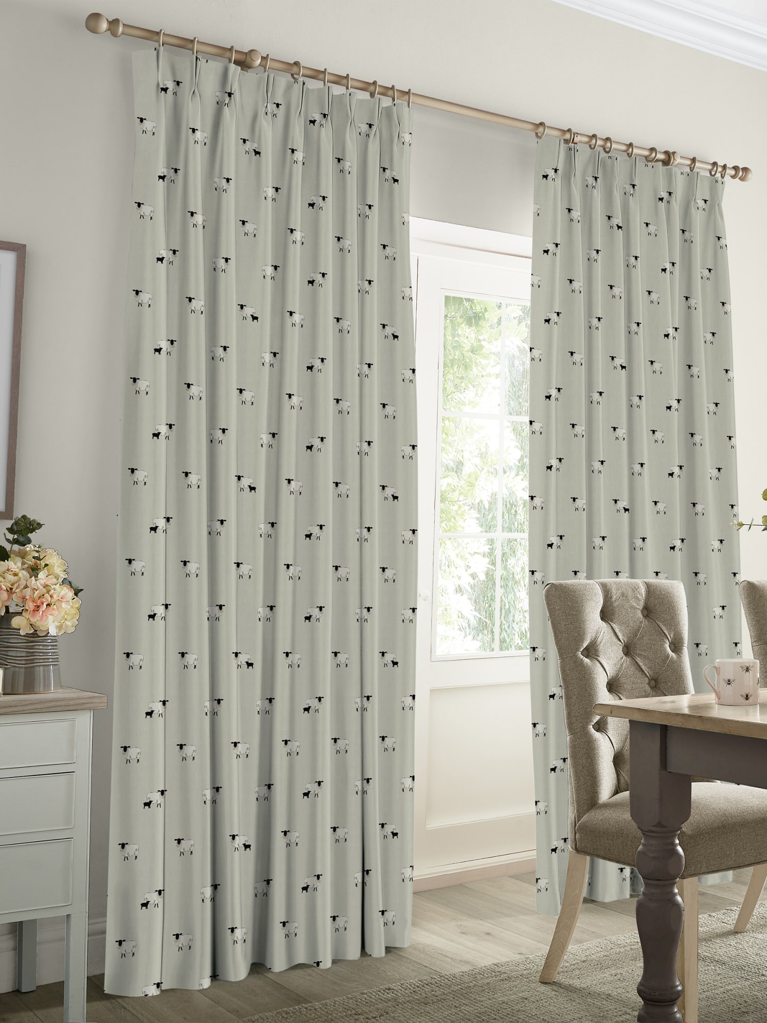 sophie allport sheep sage curtains
