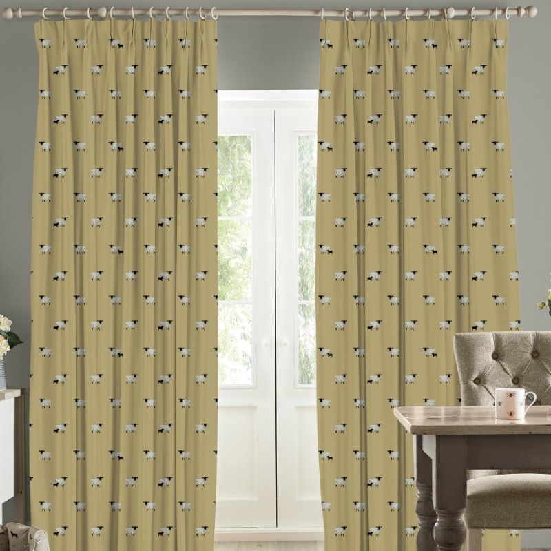 Sophie Allport Sheep Ochre Curtains