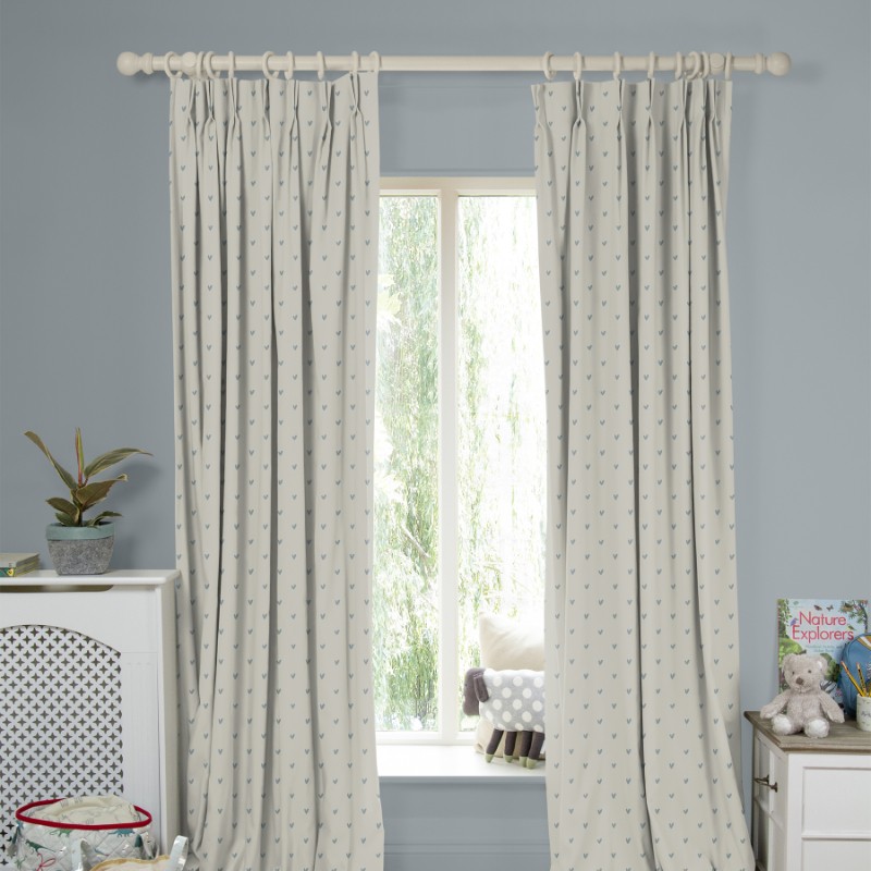 Sophie Allport Hearts Duckegg Curtains
