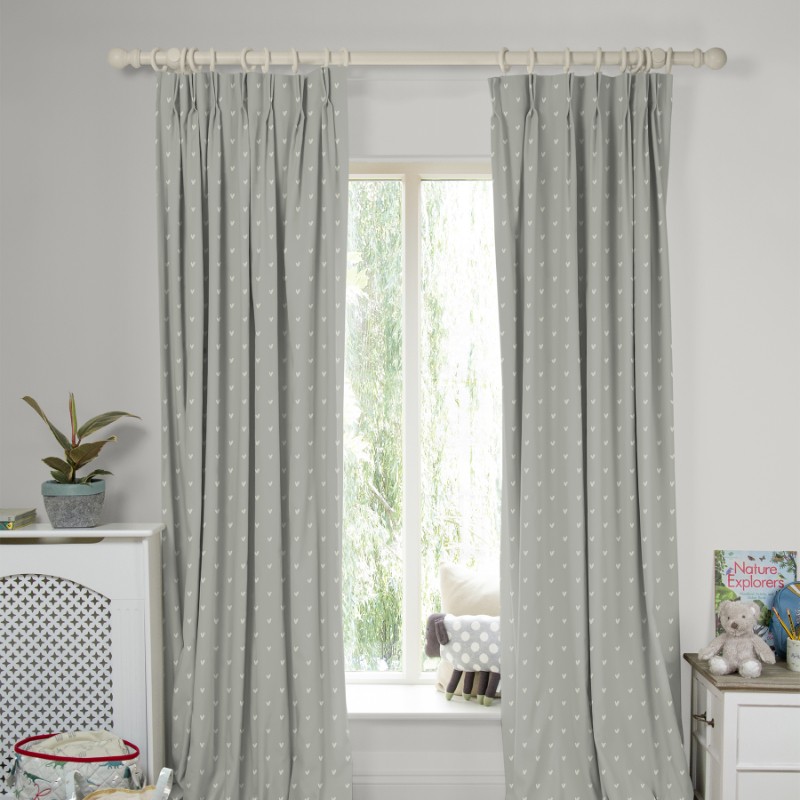 Sophie Allport Hearts Grey Curtains