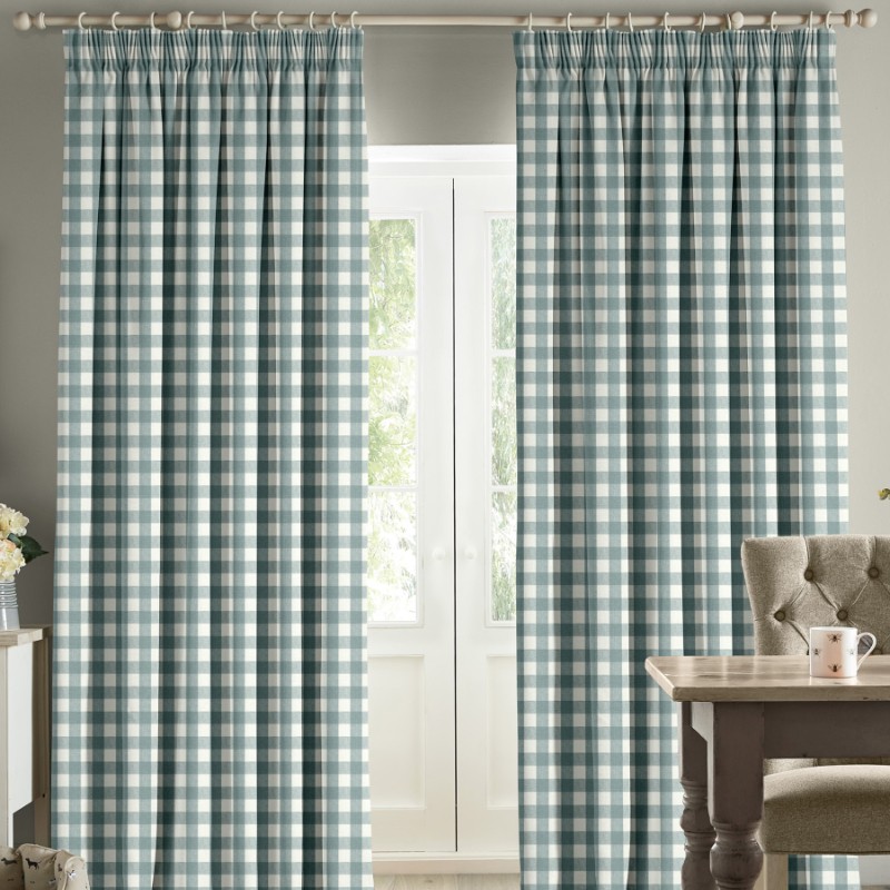 Sophie Allport Gingham Teal Curtains