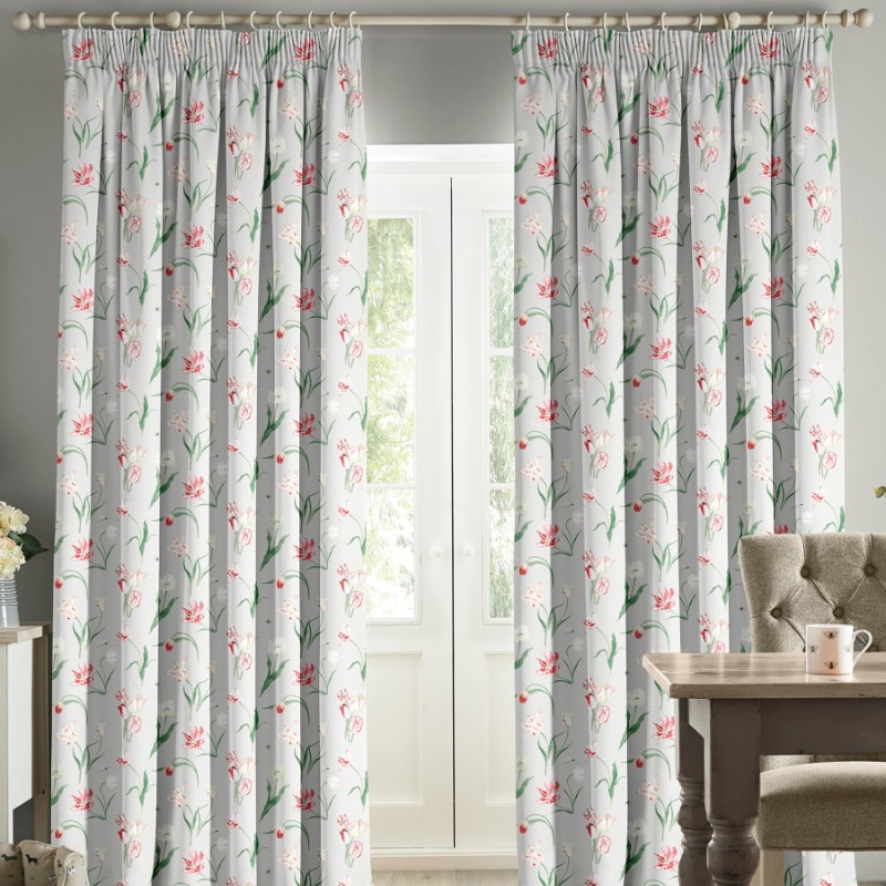 Sophie Allport Tulip Pale Grey Curtains