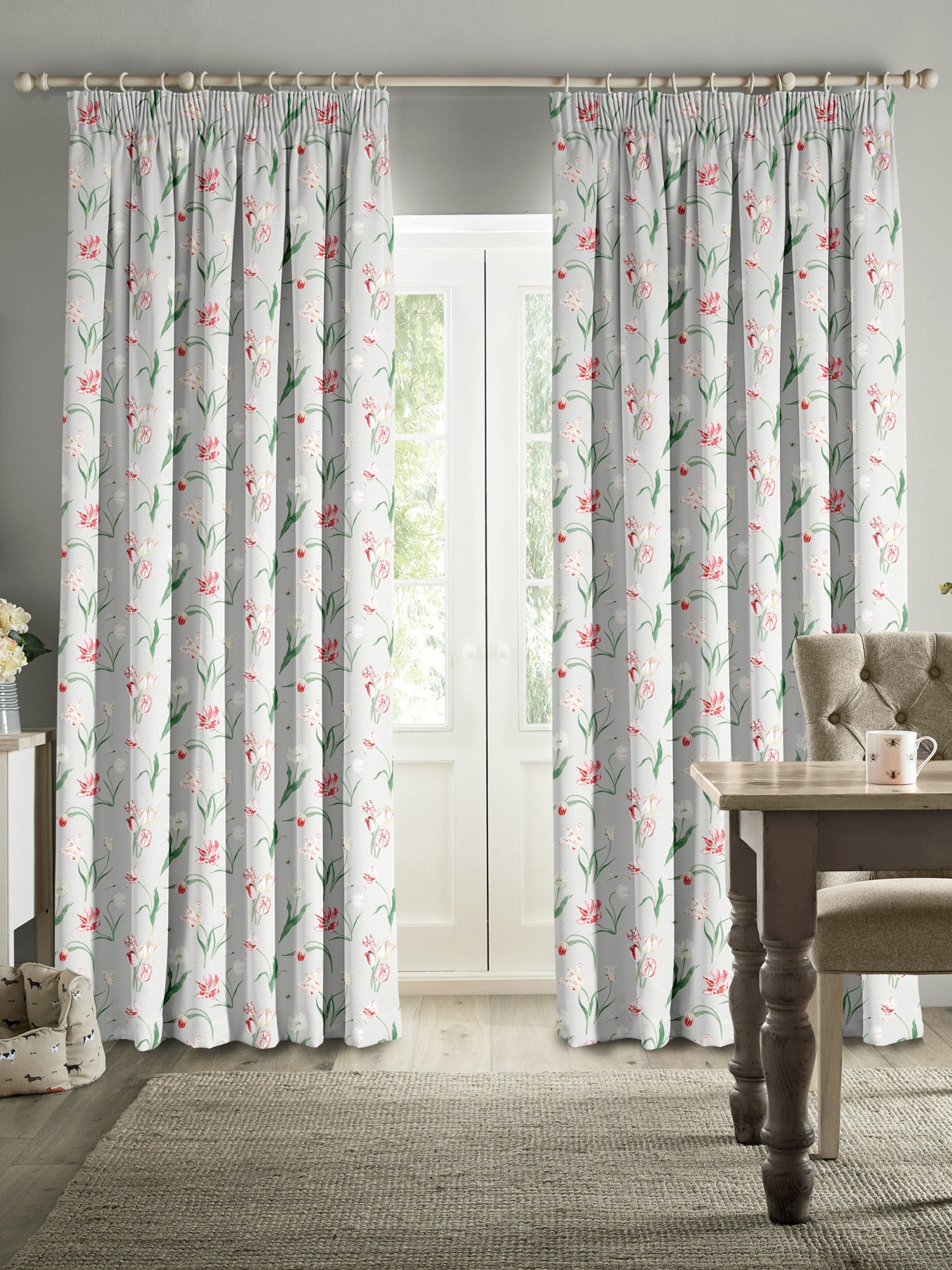 sophie allport tulip pale grey curtains