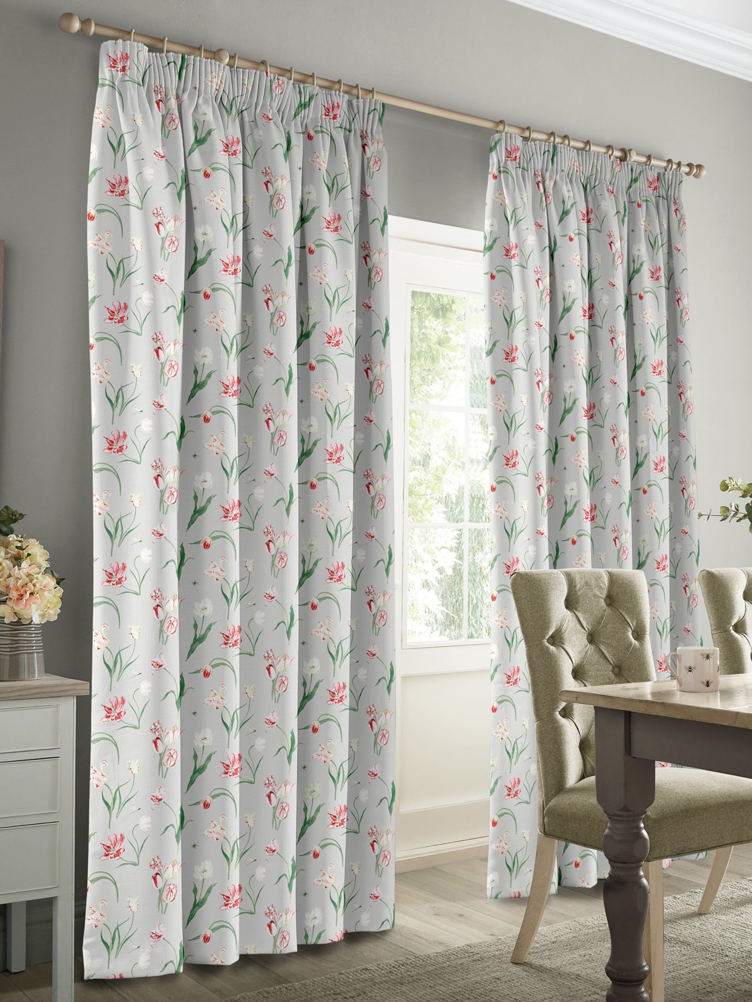 sophie allport tulip pale grey curtains