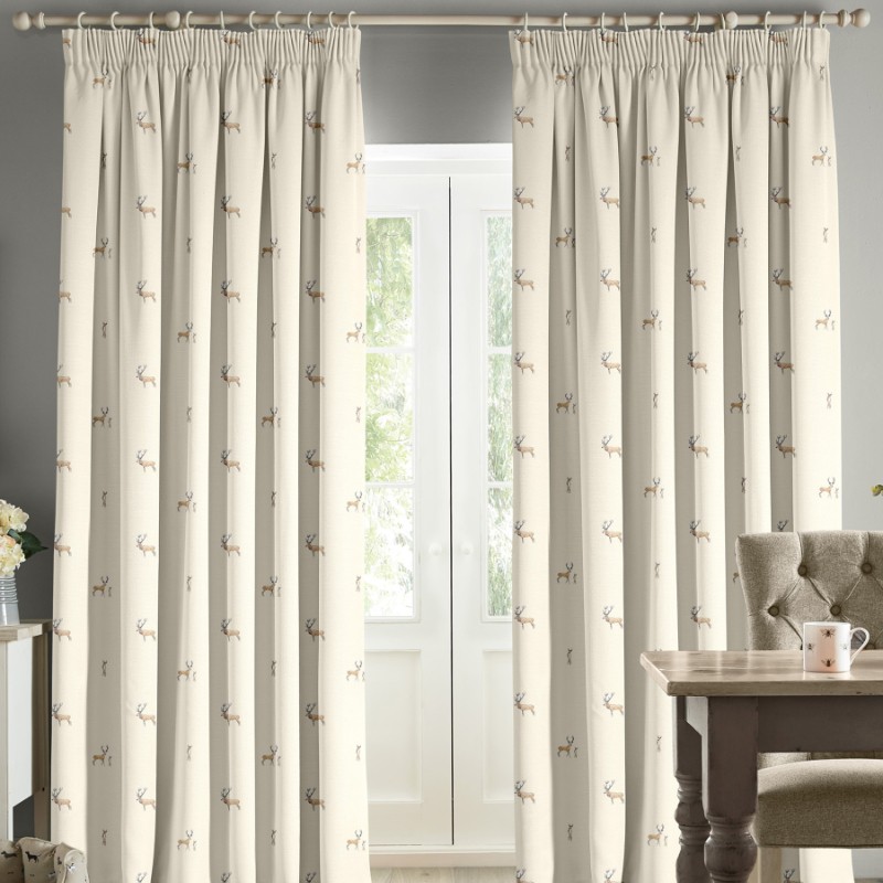Sophie Allport Stags Natural Curtains