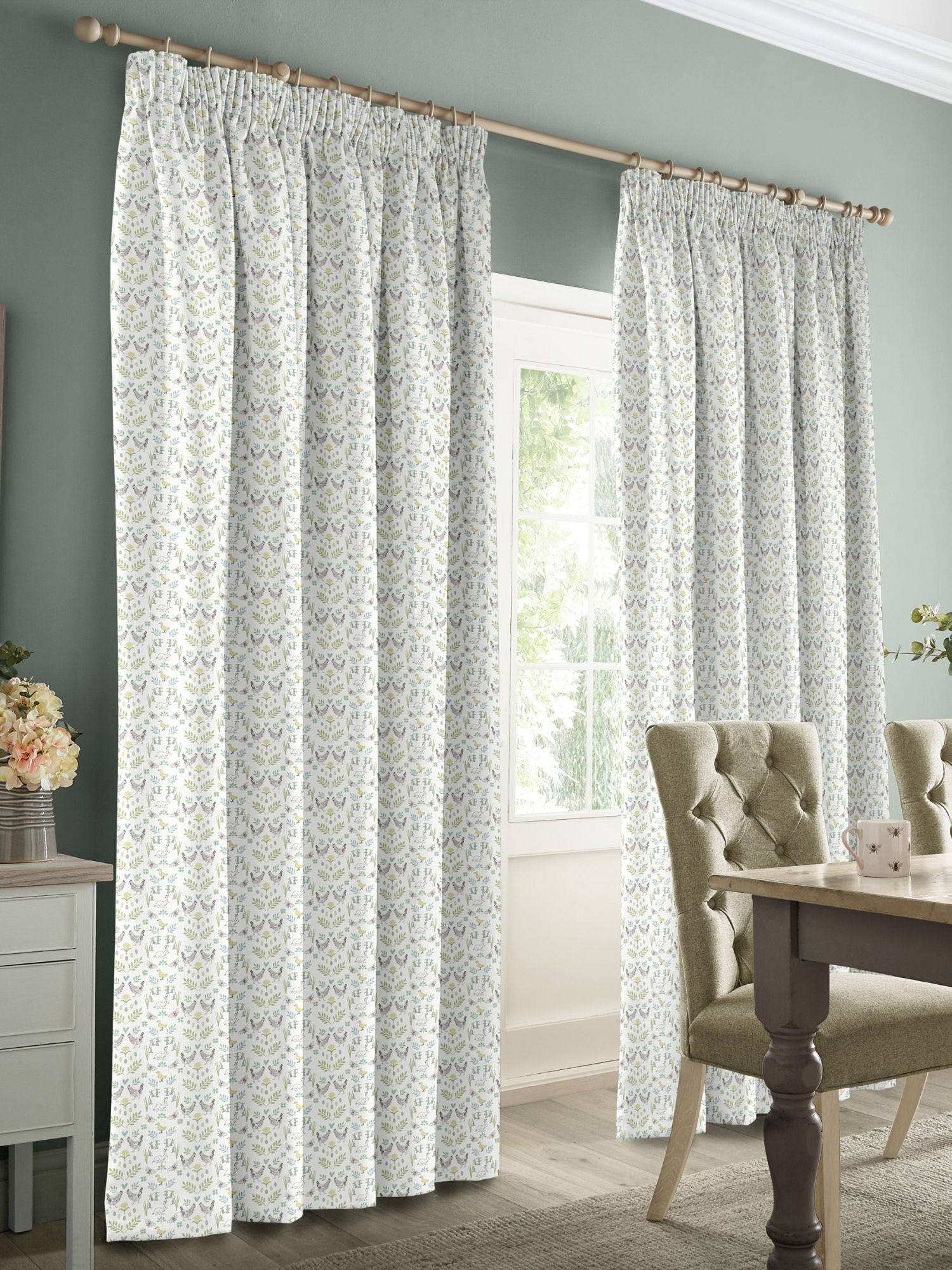 sophie allport spring chicken white curtains