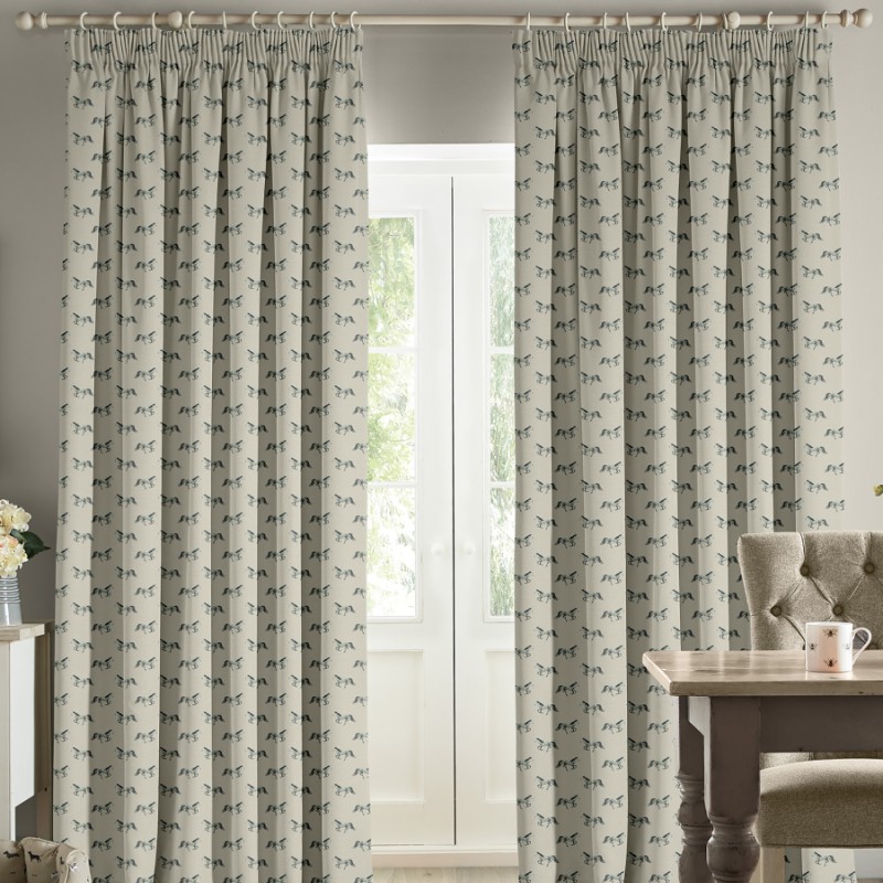 Sophie Allport Horse Grey Curtains