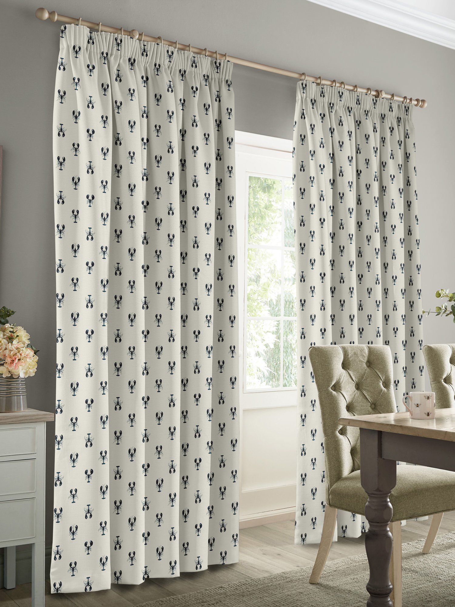 sophie allport lobster white curtains