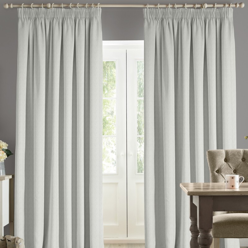 Sophie Allport Stamford Stripe Grey Curtains