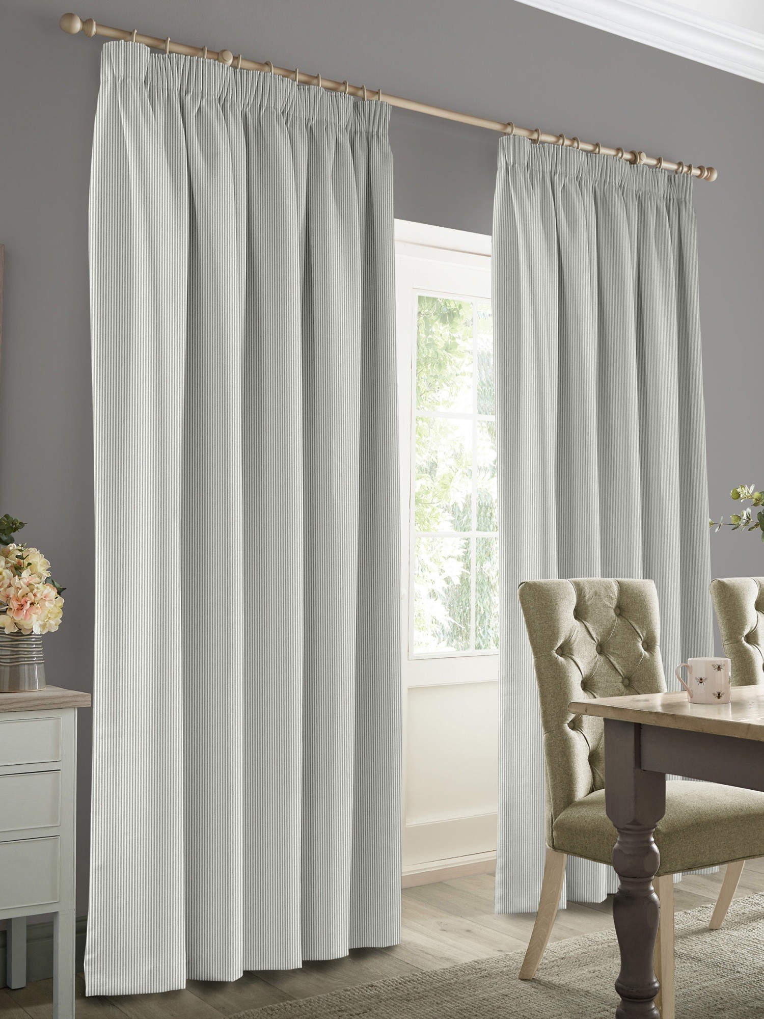 sophie allport stamford stripe grey curtains