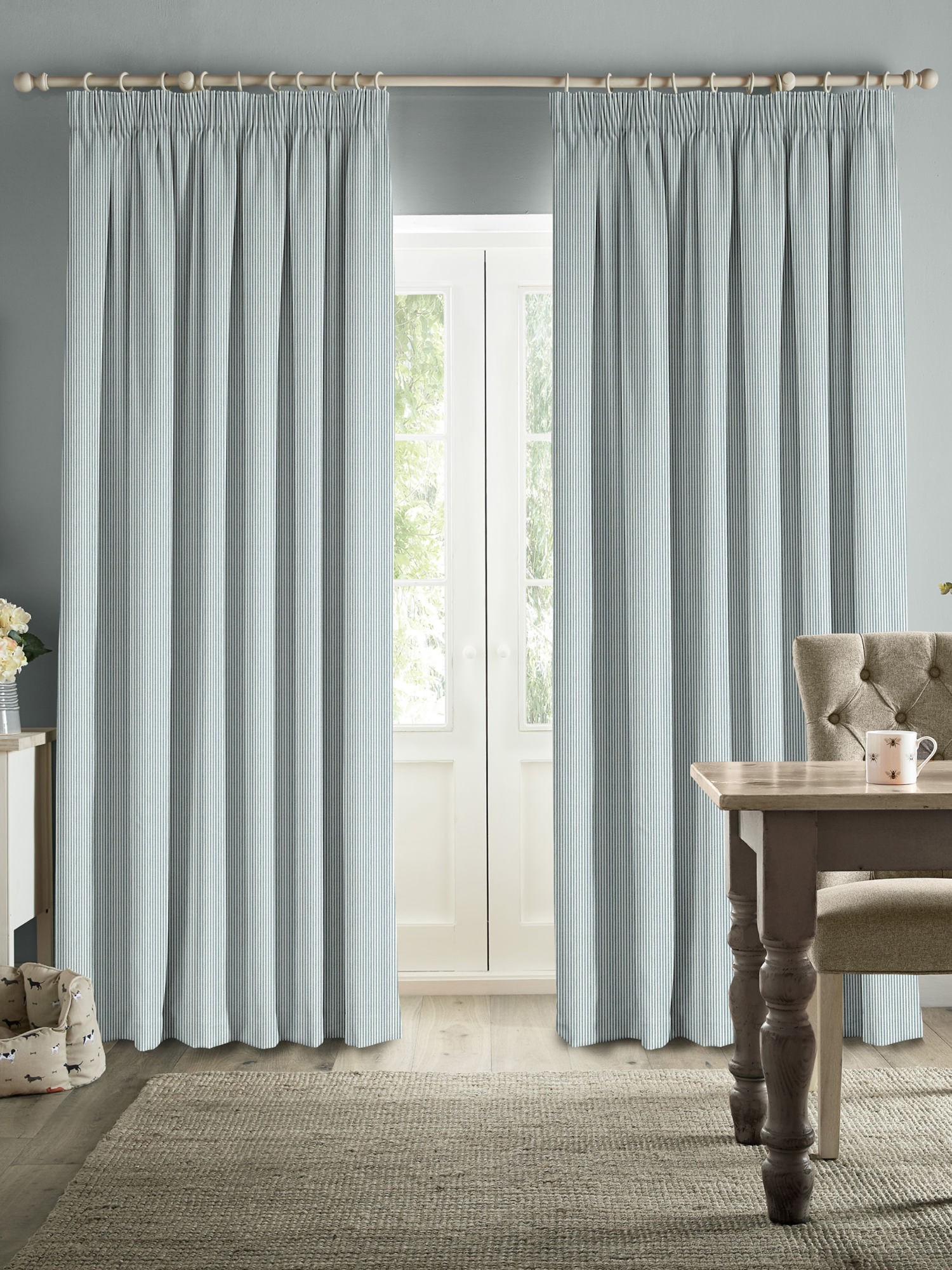 sophie allport stamford stripe blue curtains