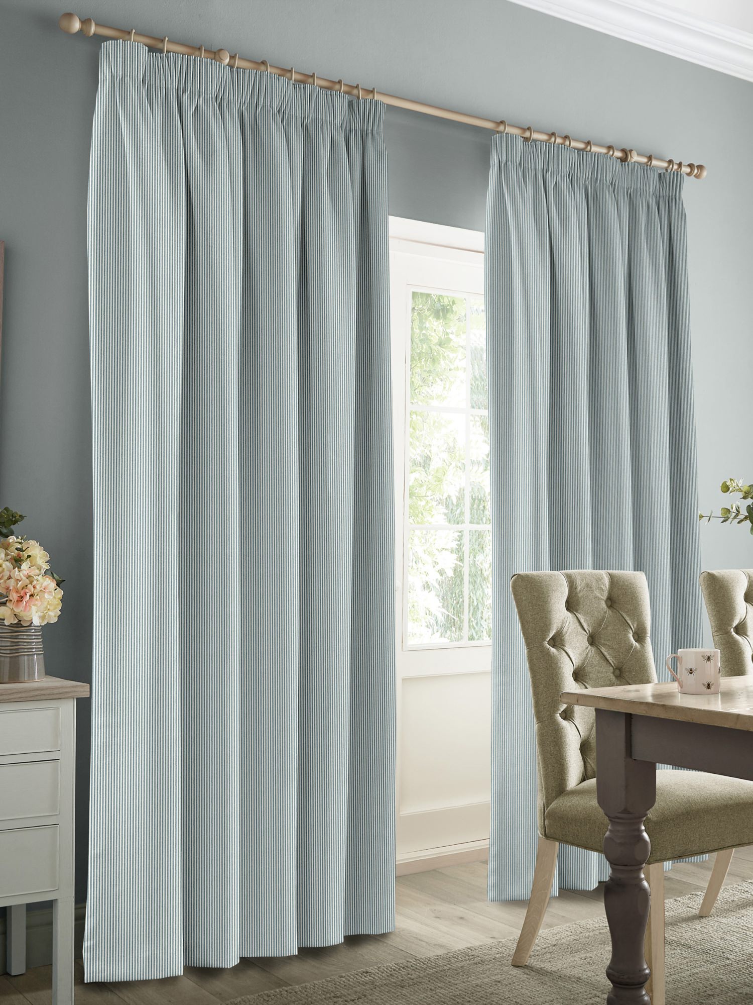 sophie allport stamford stripe blue curtains