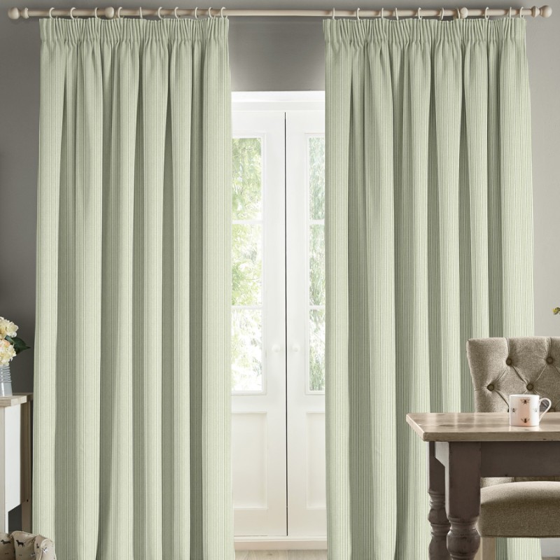 Sophie Allport Stamford Stripe Sage Curtains