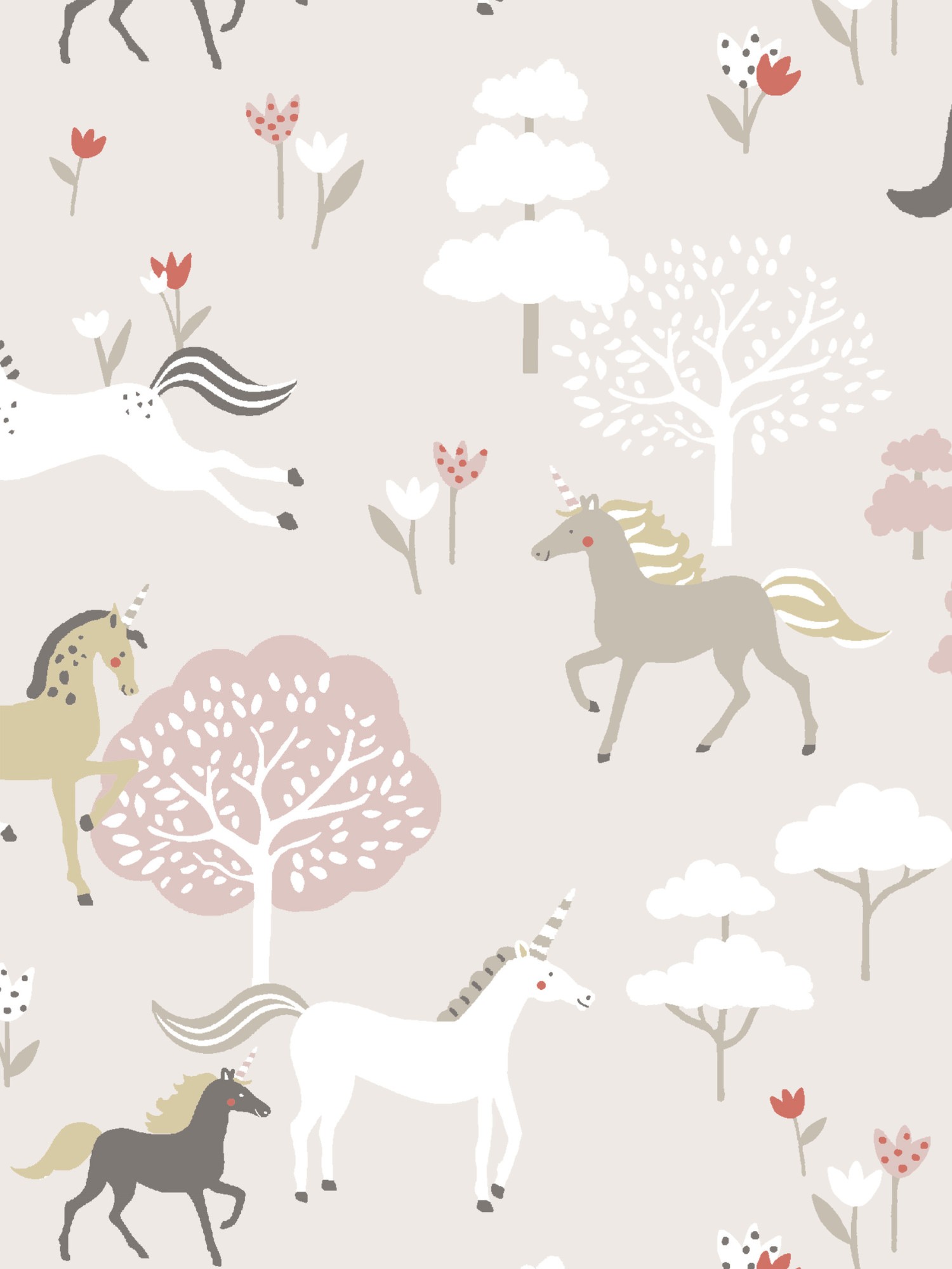 sophie allport forest ponies soft pink curtains