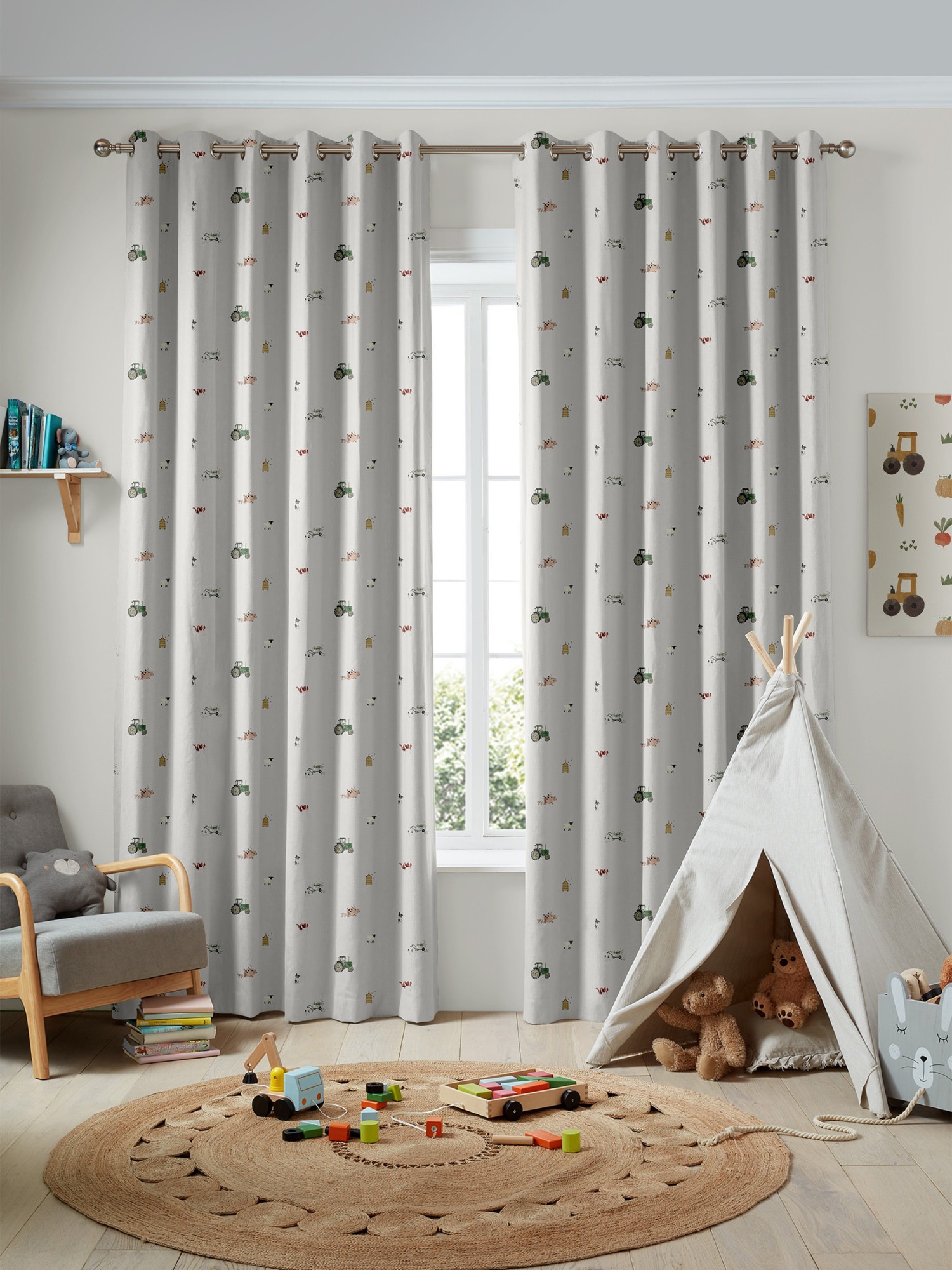 sophie allport on the farm soft grey curtains