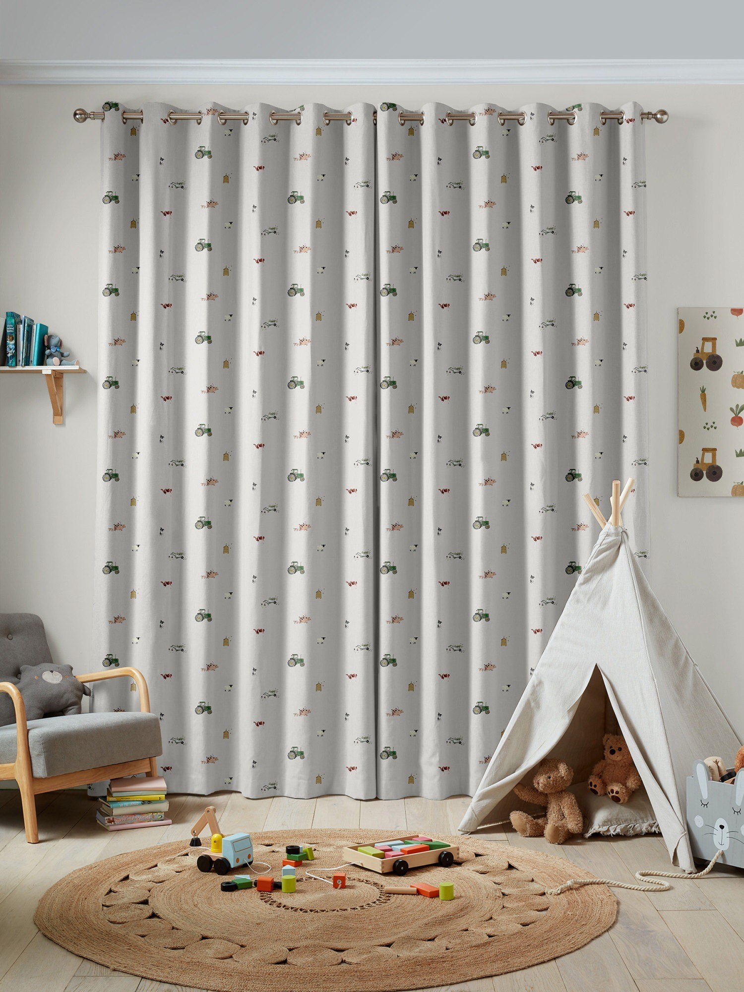 sophie allport on the farm soft grey curtains
