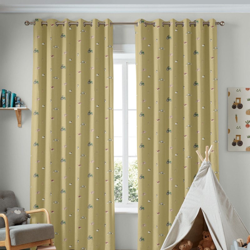 Sophie Allport On the Farm Mustard Curtains