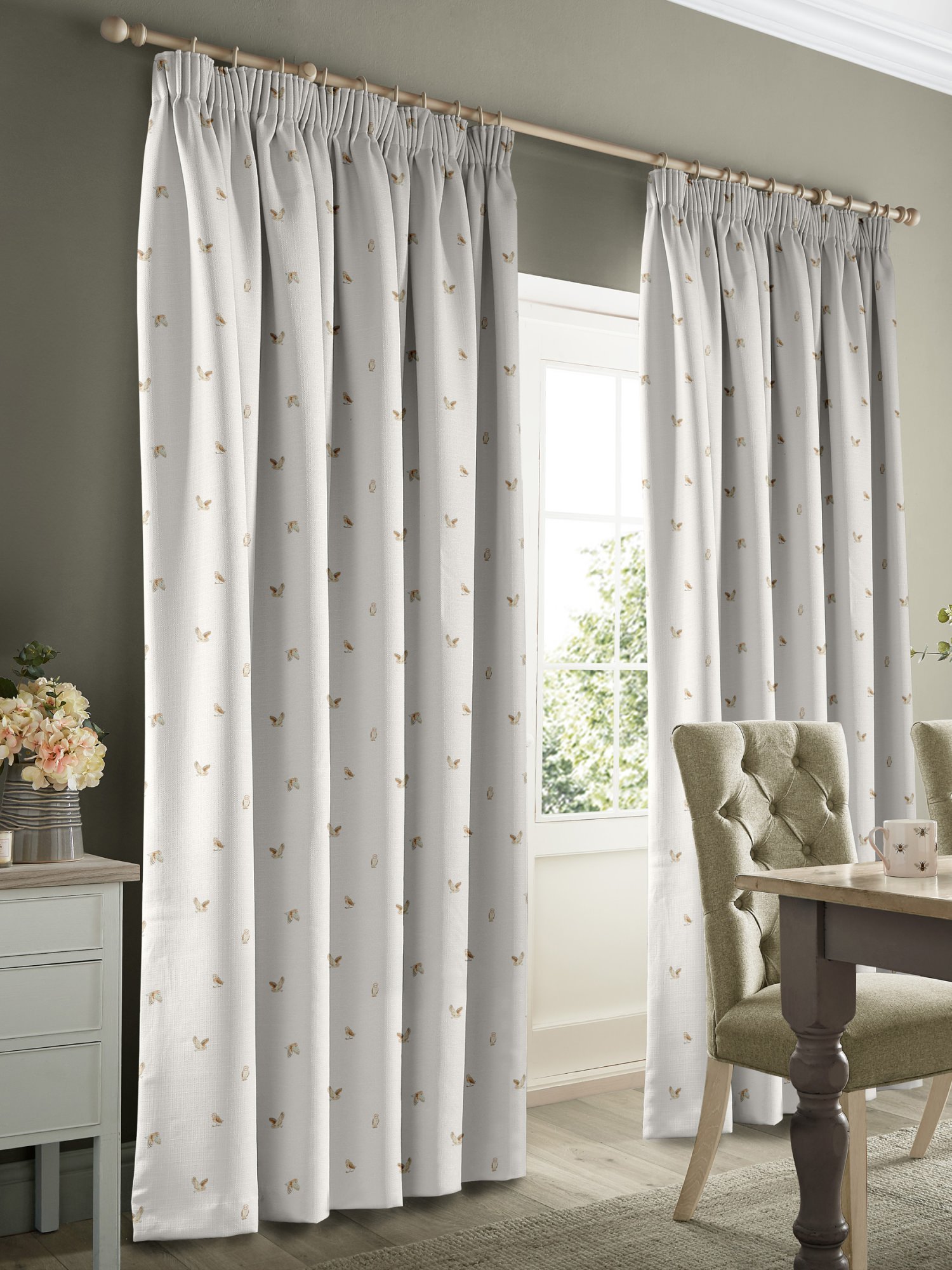 sophie allport snowy owls off white curtains