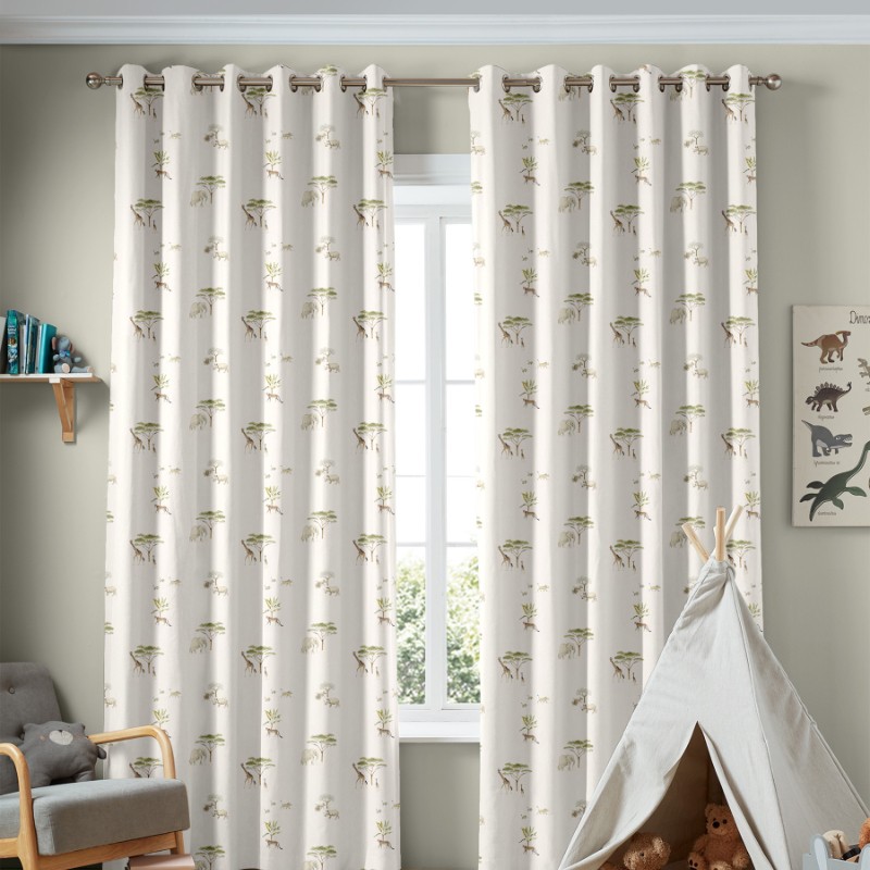 Sophie Allport Wild Savannah Off White Curtains