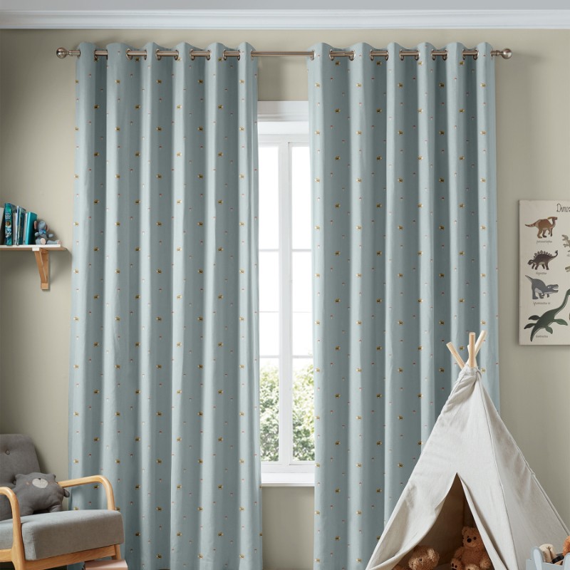 Sophie Allport Woodland Hedgehog Blue Curtains