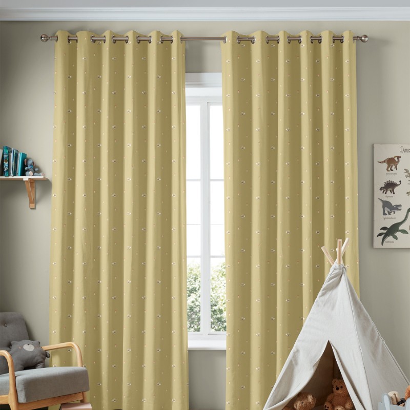 Sophie Allport Woodland Hedgehog Mustard Curtains